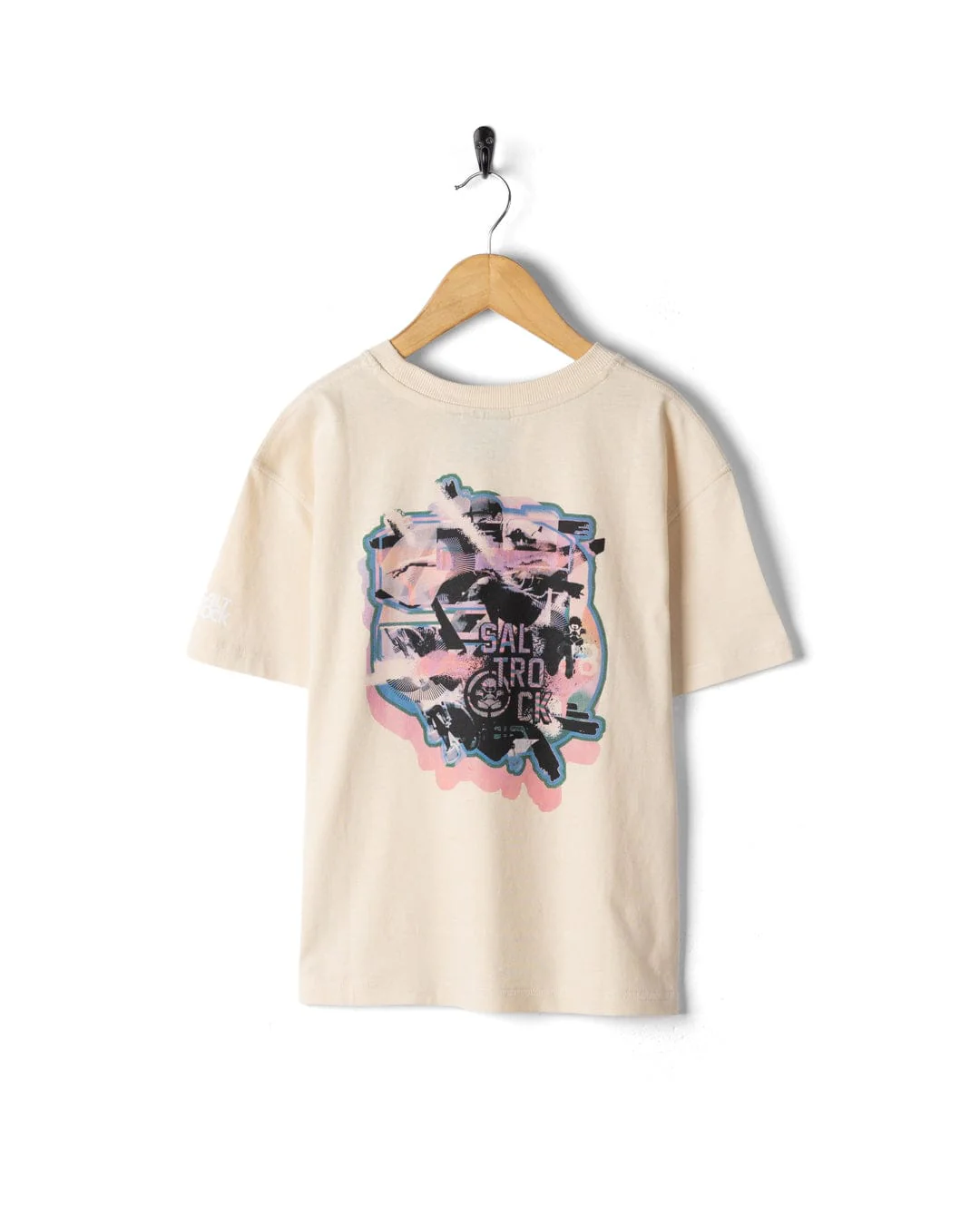 Skateboarder Glitch - Kids Oversized Short Sleeve T-Shirt - Cream