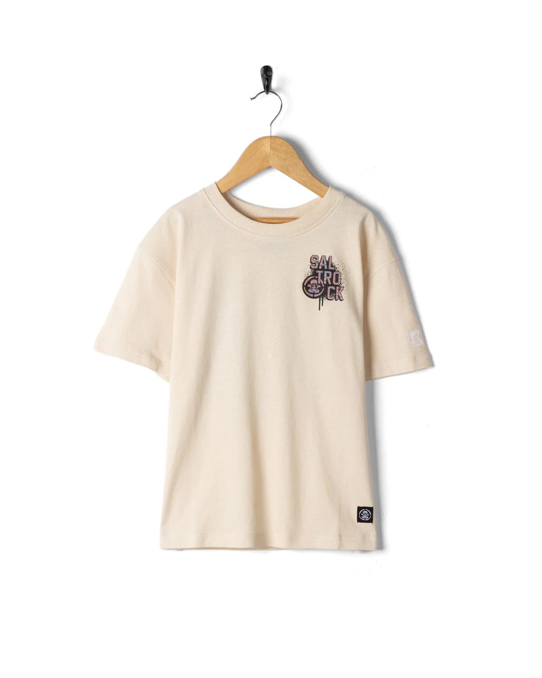 Skateboarder Glitch - Kids Oversized Short Sleeve T-Shirt - Cream - Image 2