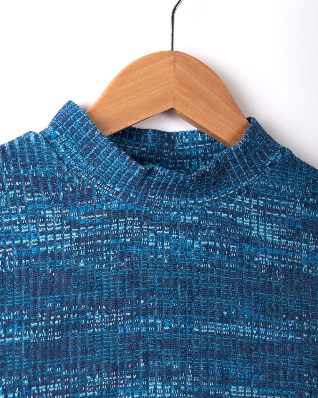 Space Dye Brooklyn - Womens Funnel Neck Top - Blue - Image 5