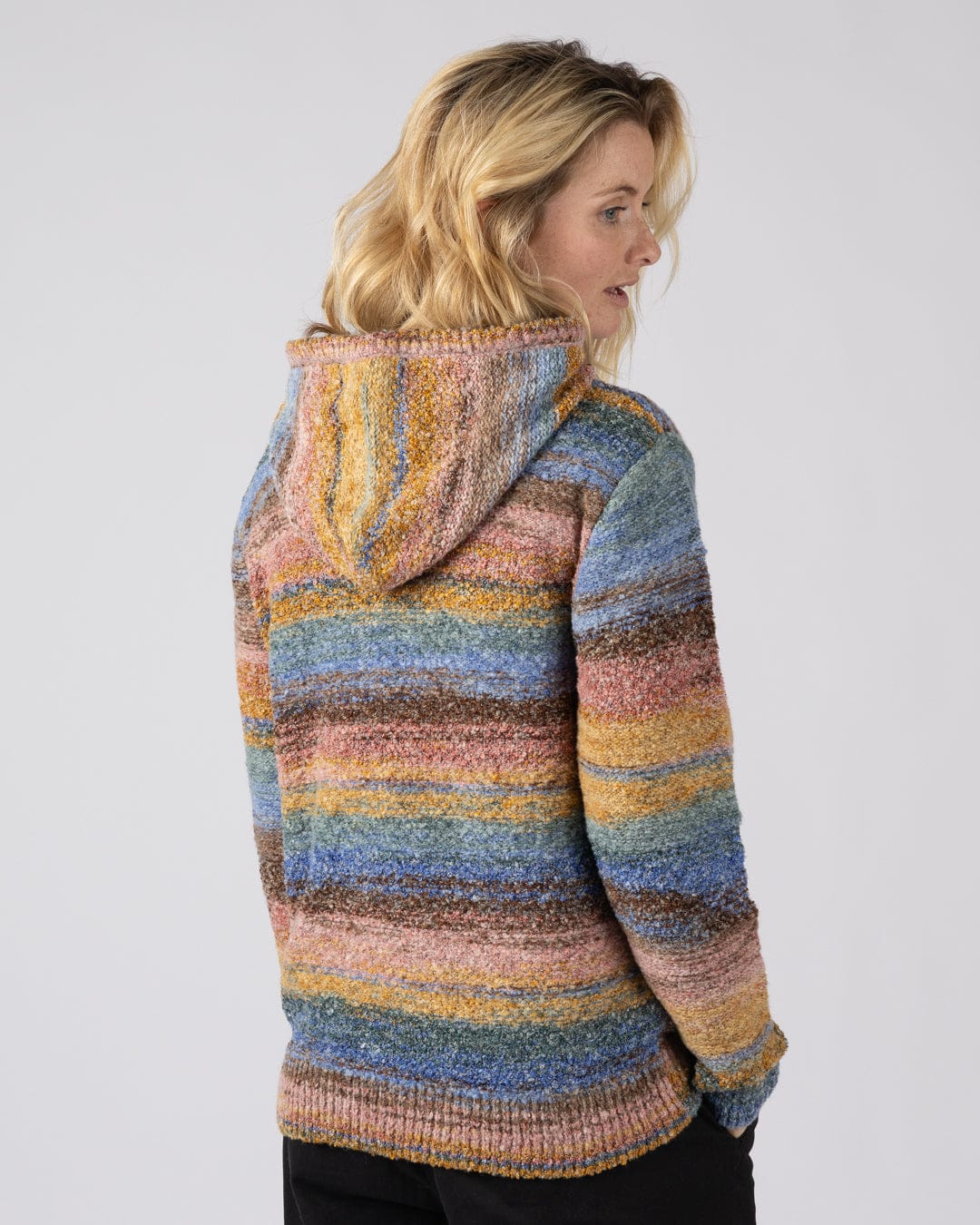 Space Dye Erin - Womens Hooded Jumper - Blue - Image 5