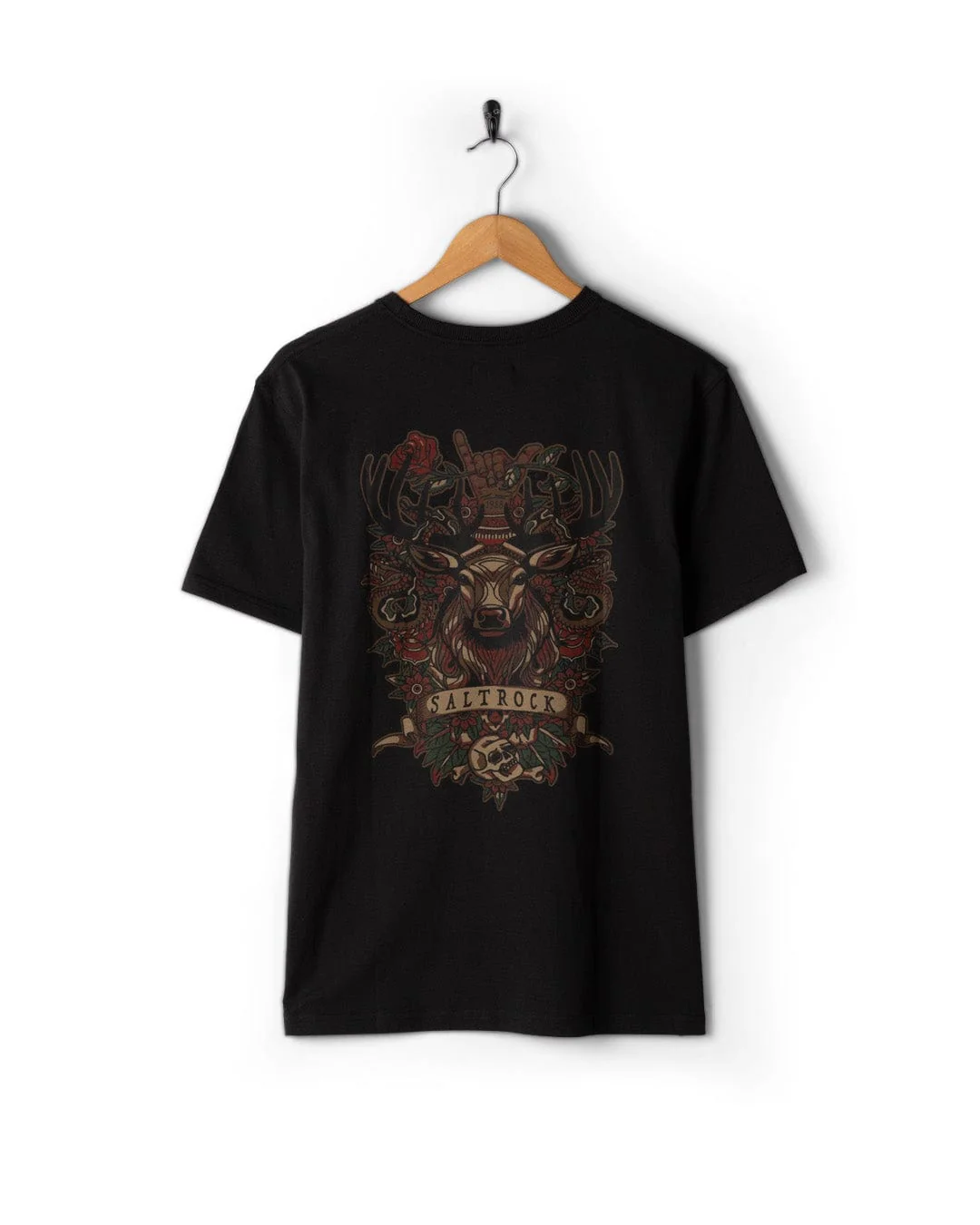 Stag Tattoo - Mens Short Sleeve T-Shirt - Black - Image 6