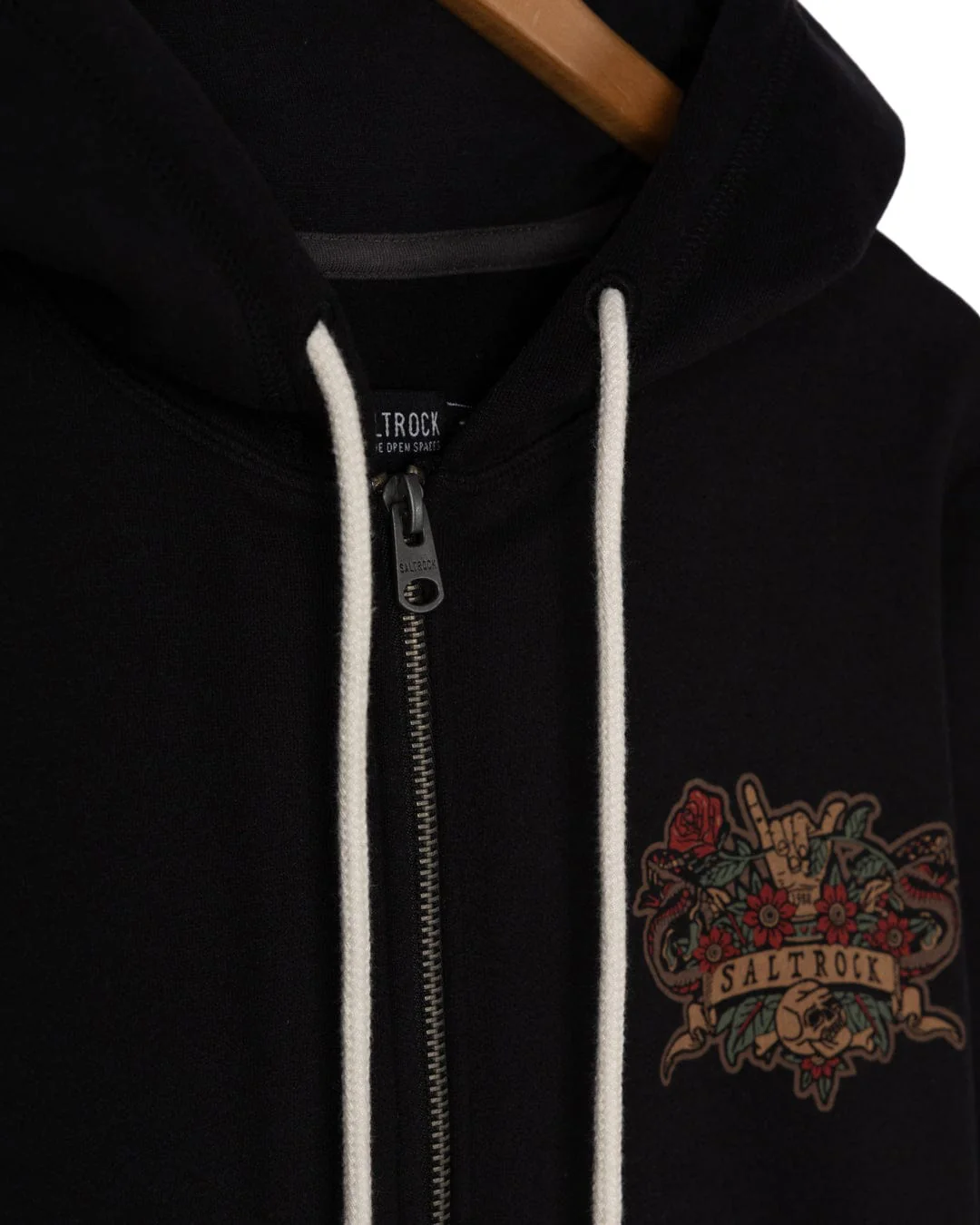 Stag Tattoo - Mens Zip Hood - Black - Image 10