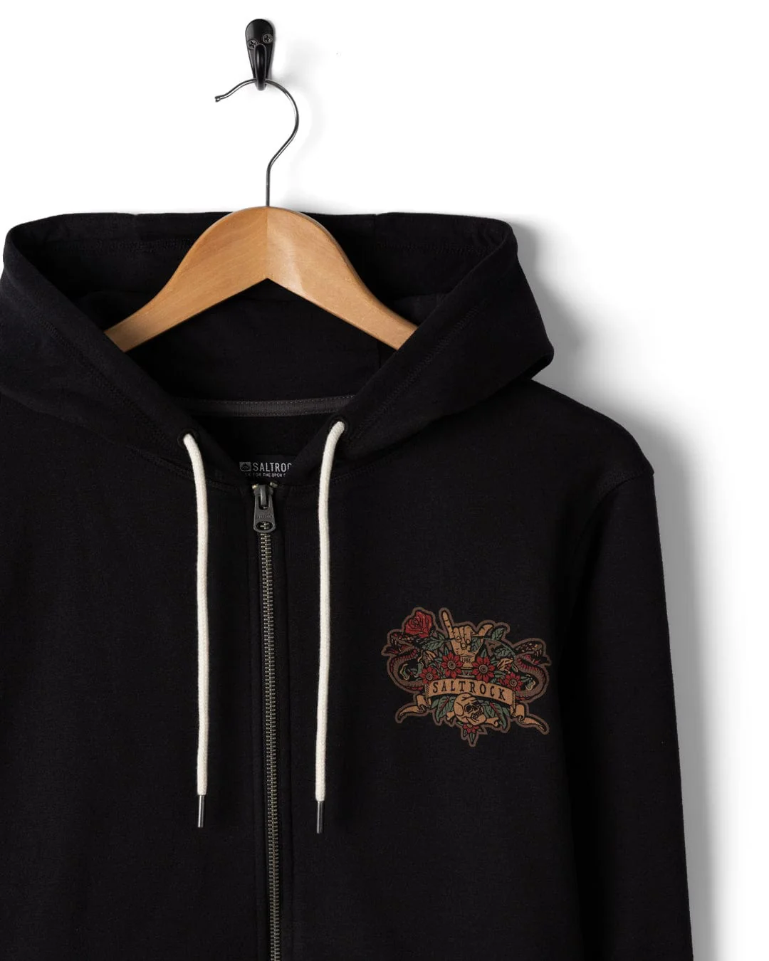 Stag Tattoo - Mens Zip Hood - Black - Image 8