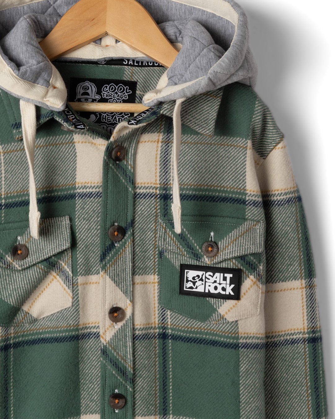 Strait - Kids Long Sleeve Flannel Shirt - Dark Green - Image 2