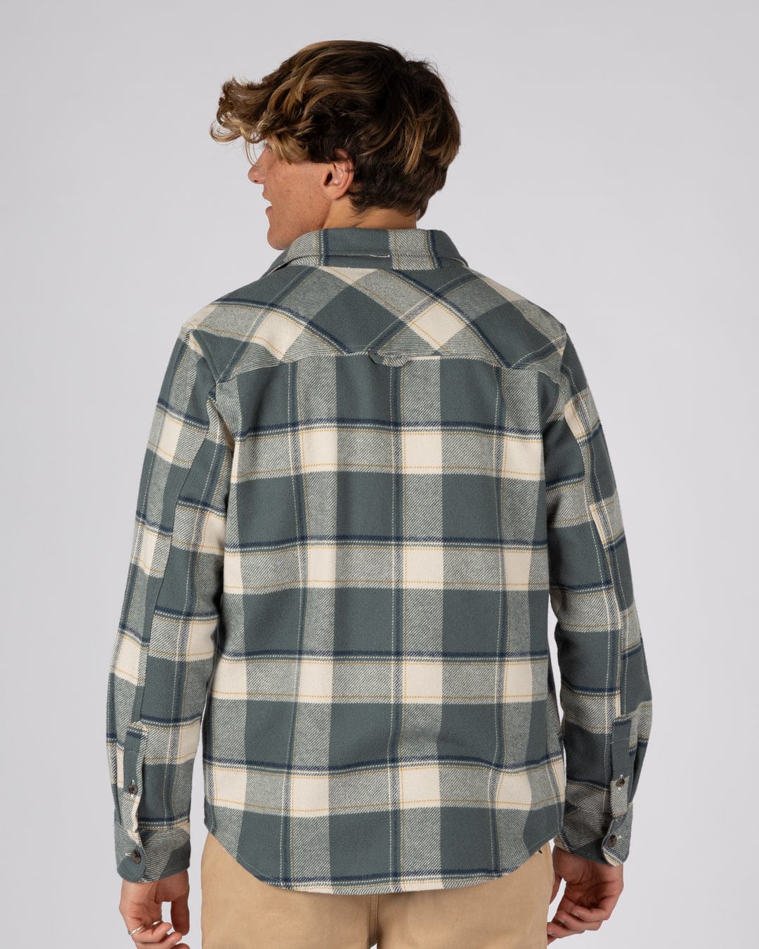 Strait - Mens Hooded Flannel Shirt - Green - Image 10