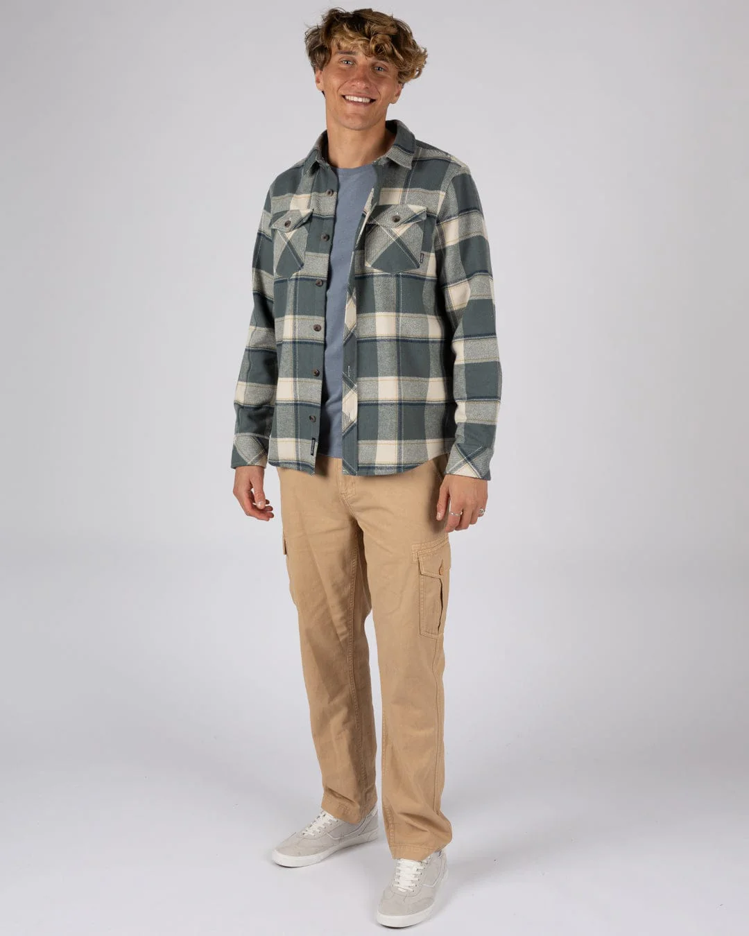 Strait - Mens Hooded Flannel Shirt - Green - Image 11