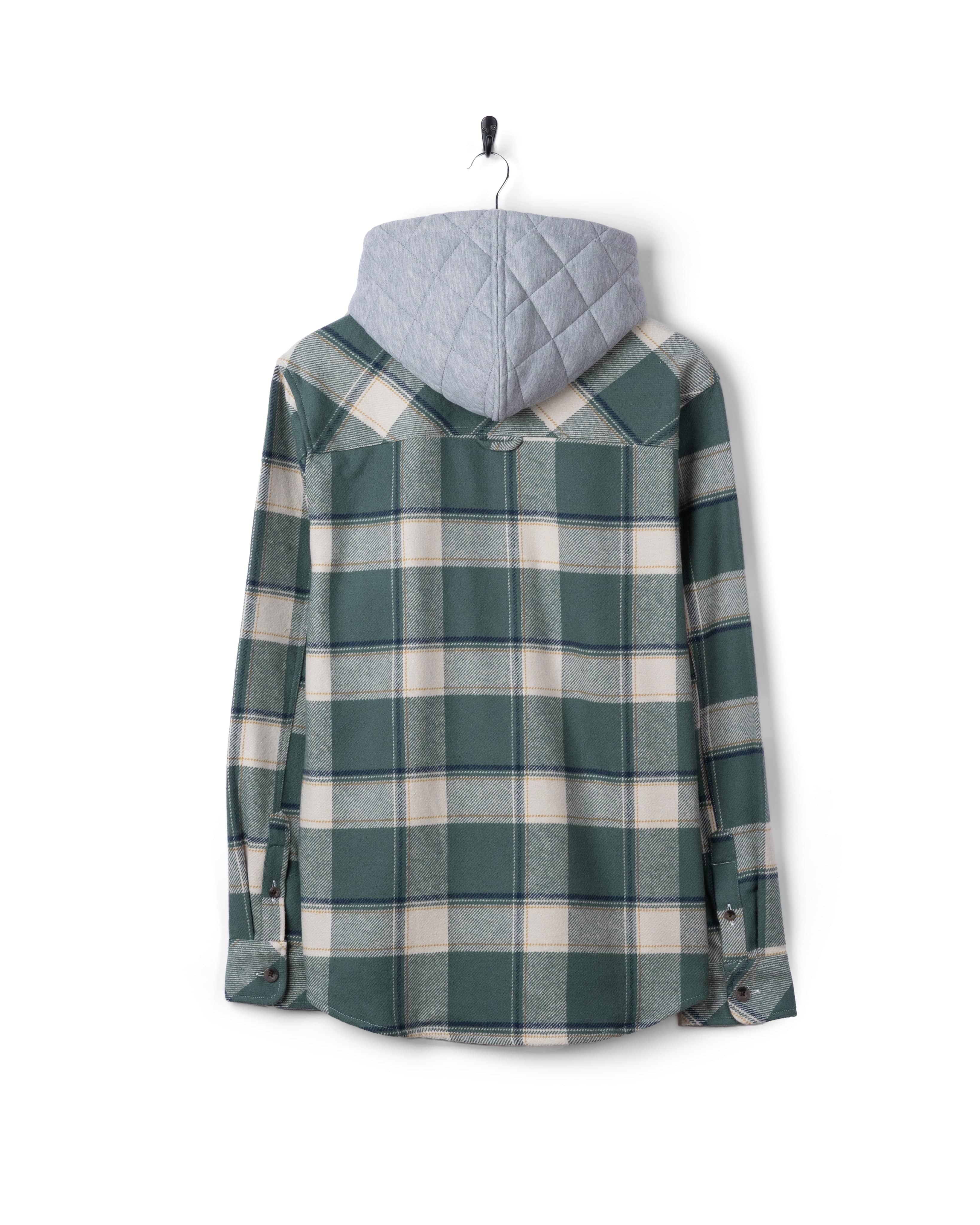 Strait - Mens Hooded Flannel Shirt - Green - Image 13