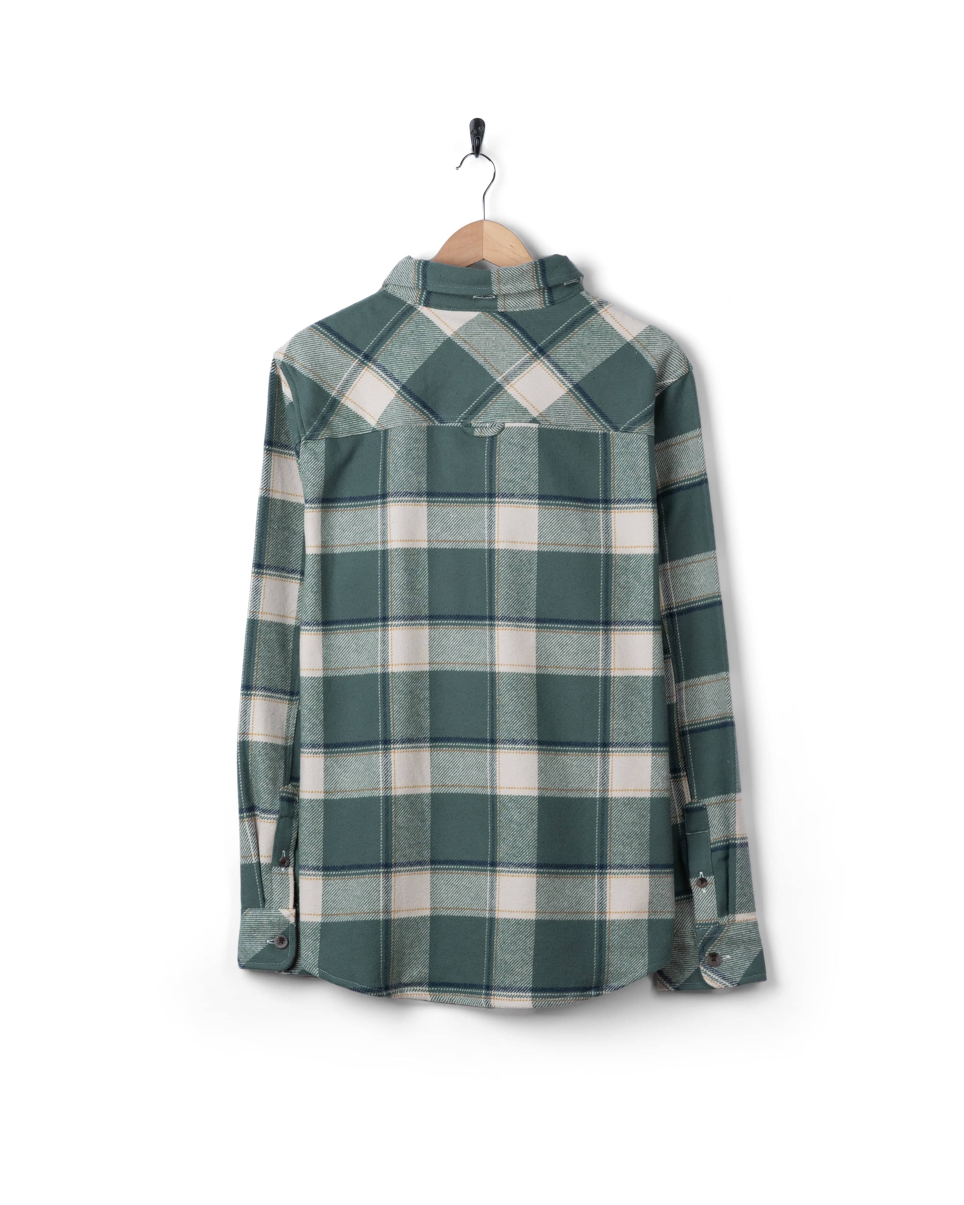 Strait - Mens Hooded Flannel Shirt - Green - Image 14