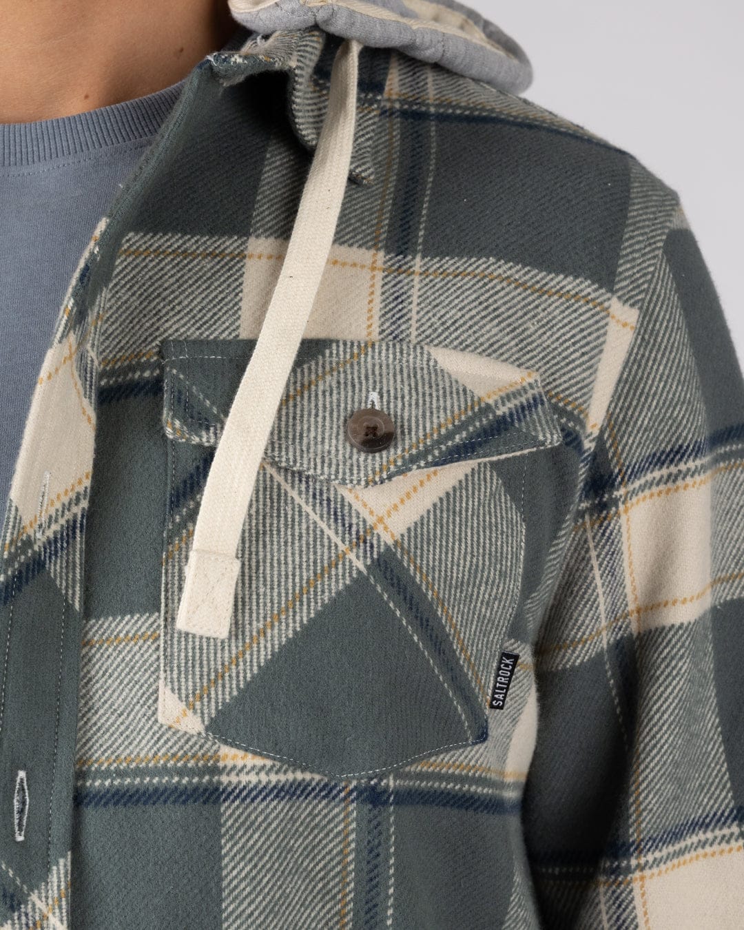 Strait - Mens Hooded Flannel Shirt - Green - Image 6
