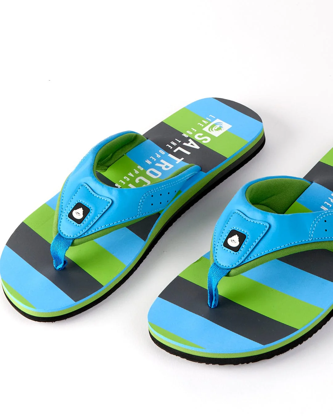 Striped - Mens Flip Flops - Blue - Image 3