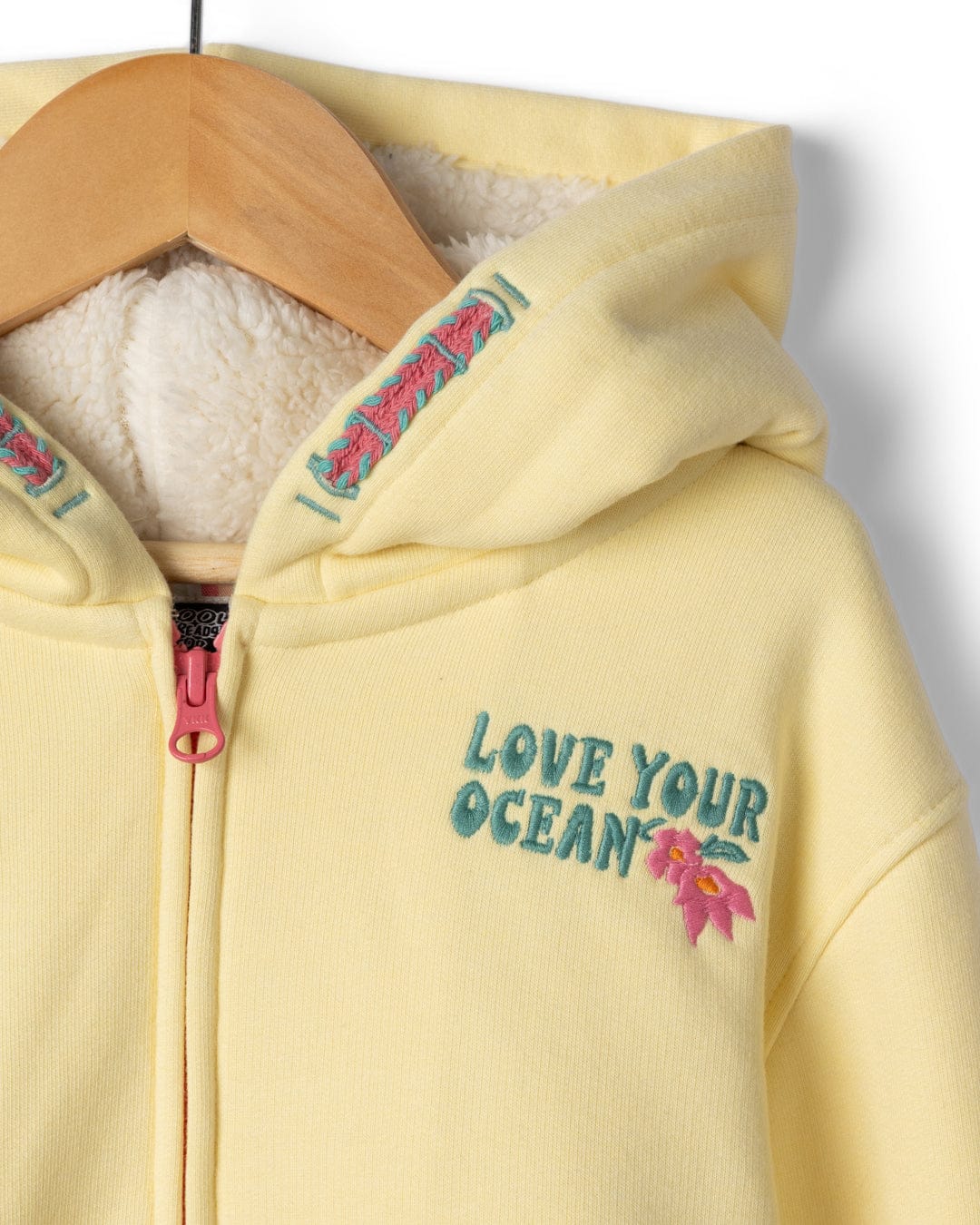 Sun Daze - Kids Borg Lined Hoodie - Light Yellow - Image 2