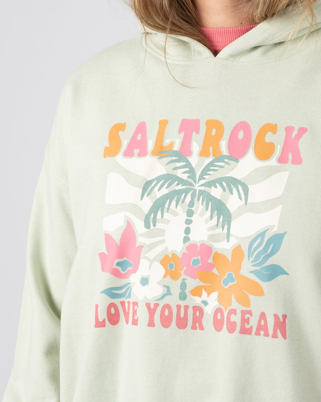 Sun Daze  - Womens Pop Hoodie - Light Green - Image 2