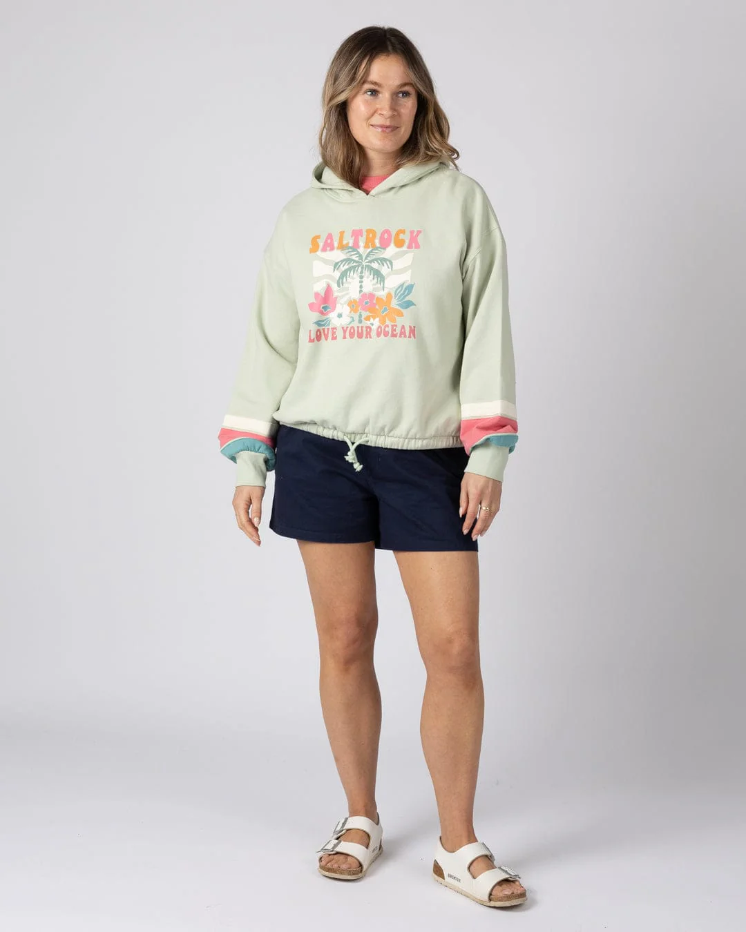 Sun Daze  - Womens Pop Hoodie - Light Green - Image 5