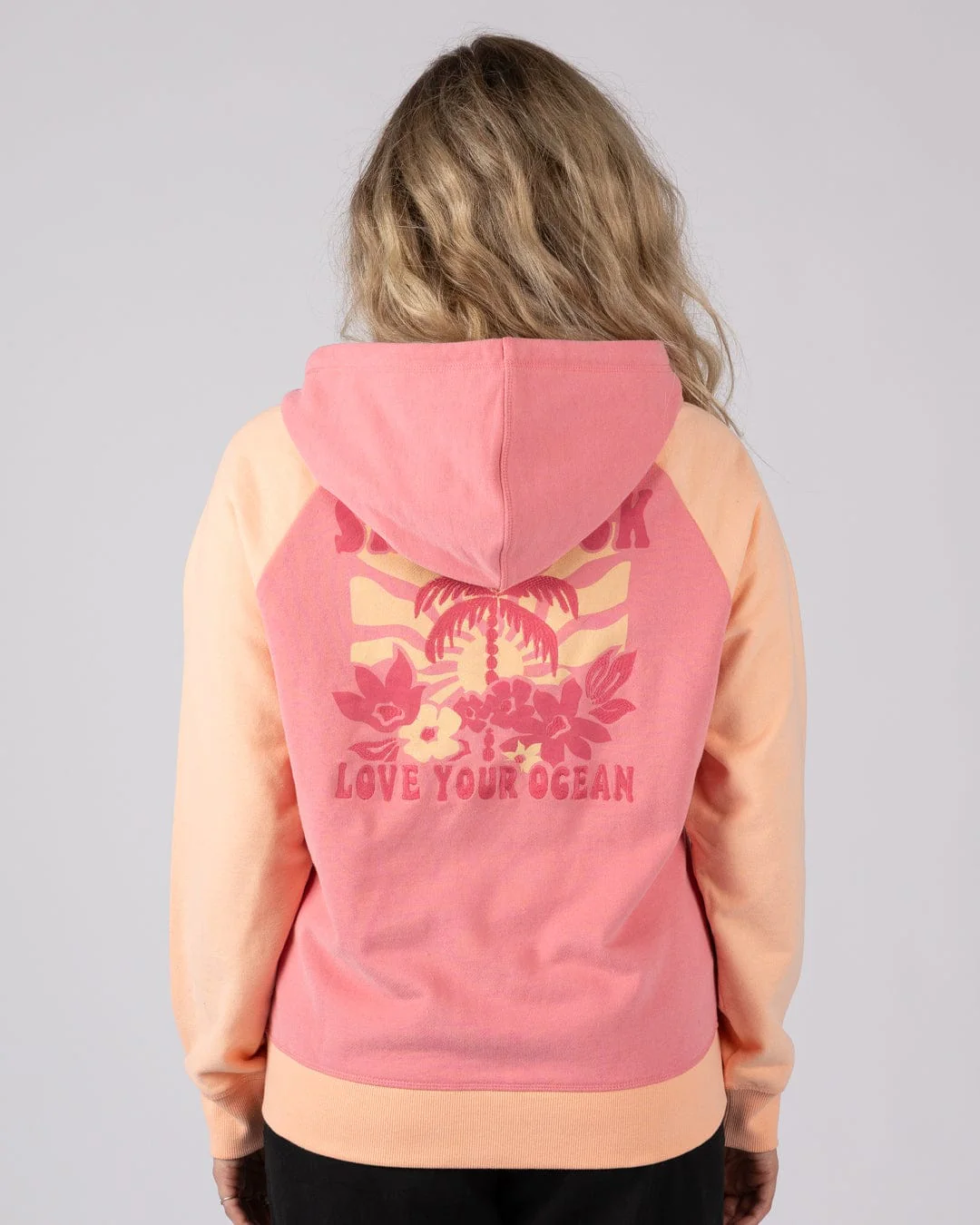 Sun Daze - Womens Zip Through Hoodie - Bright Pink