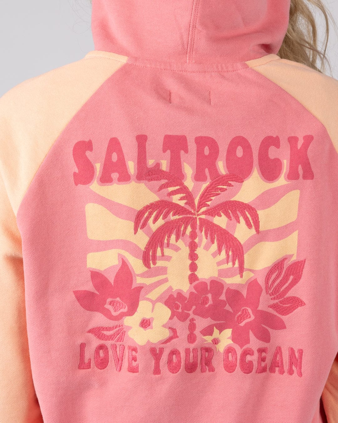 Sun Daze - Womens Zip Through Hoodie - Bright Pink - Image 2