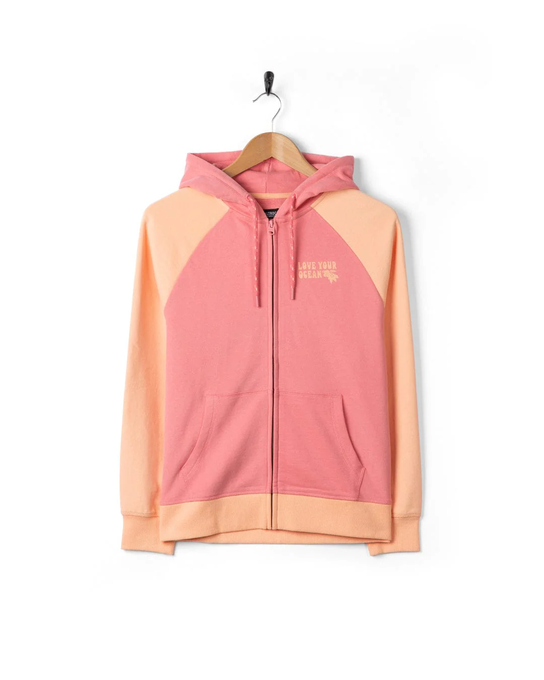 Sun Daze - Womens Zip Through Hoodie - Bright Pink - Image 9