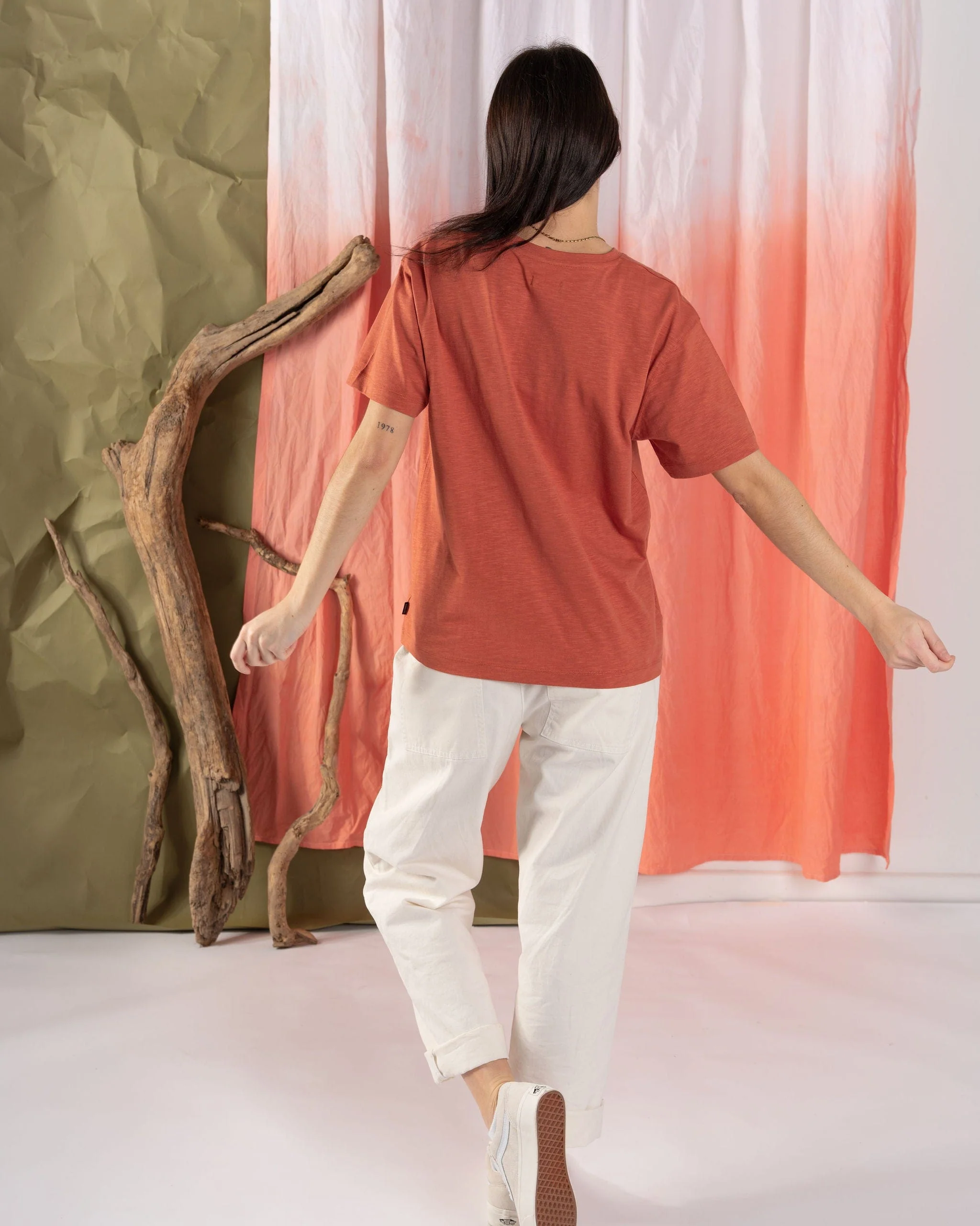 Sun Follower - Womens Oversized Short Sleeve T-Shirt - Orange - Image 5