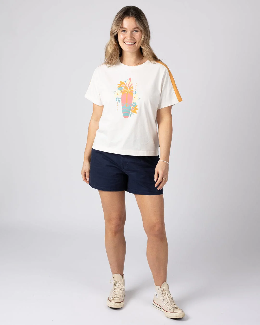 Sun Surfer - Short Sleeve T-Shirt - Cream