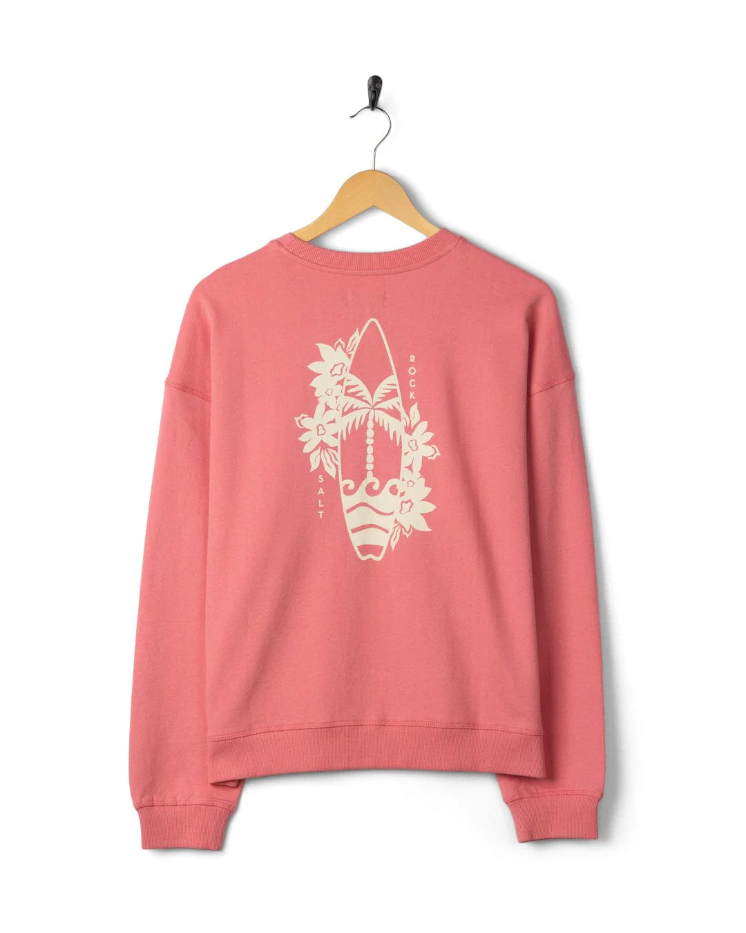 Sun Surfer - Womens Oversized Sweatshirt - Pink - Image 4