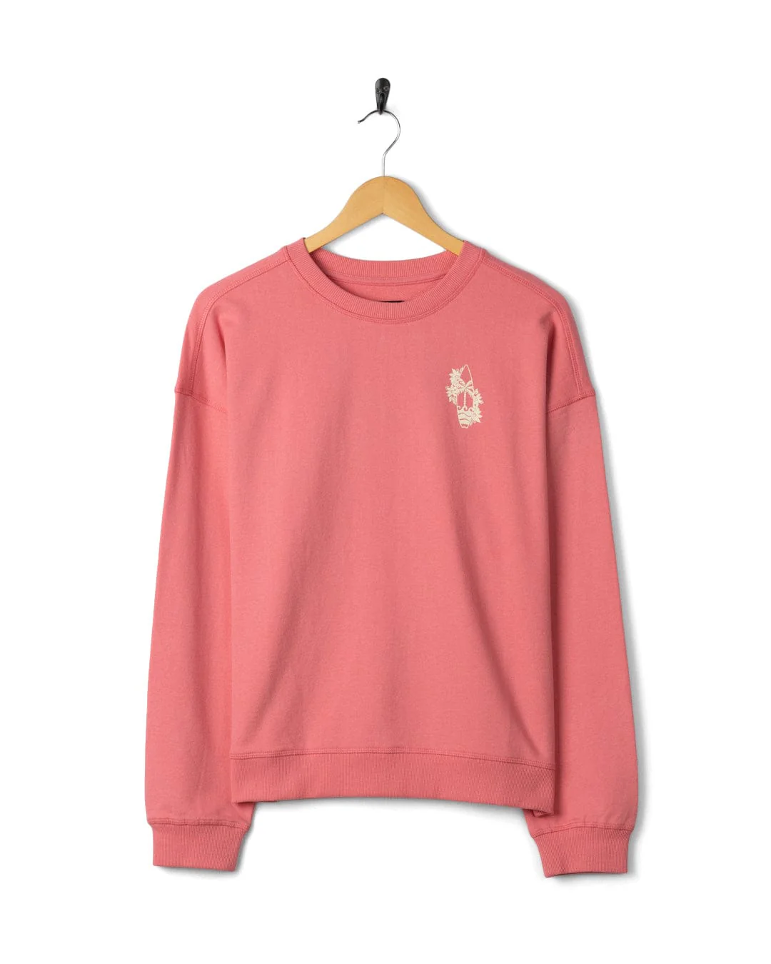 Sun Surfer - Womens Oversized Sweatshirt - Pink - Image 5