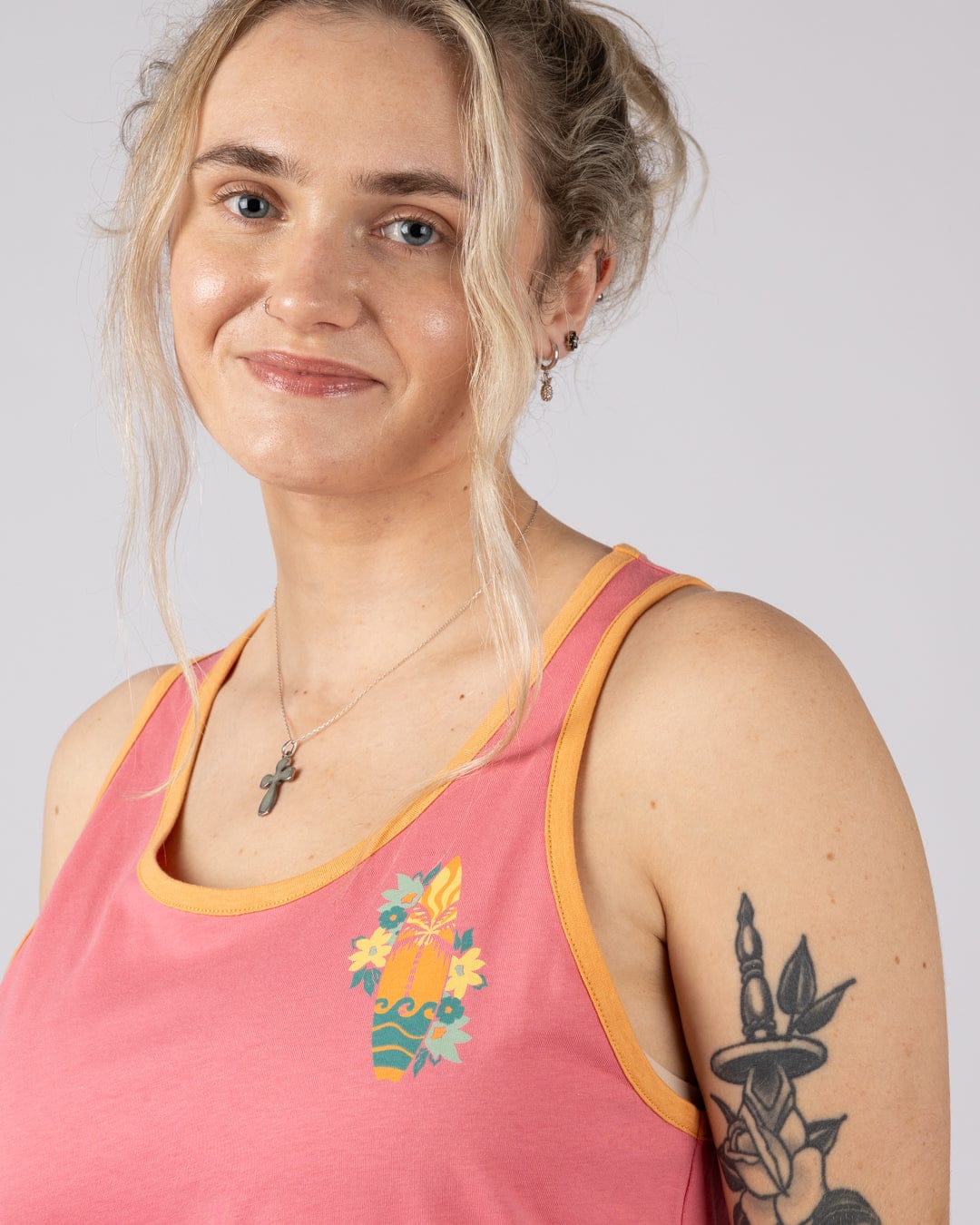 Sun Surfer - Womens Vest - Bright Pink - Image 4