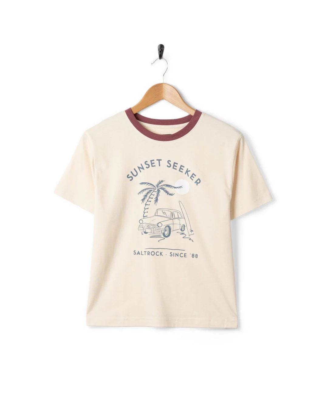 Sunset Seeker - Womens Boxy Short Sleeve T-Shirt - Cream - Image 8
