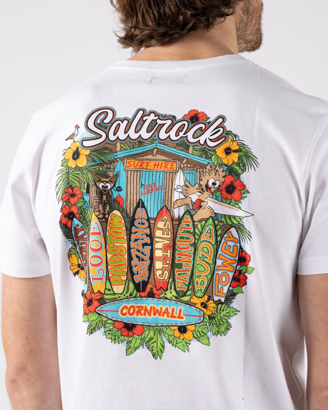 Surf Shack Cornwall - Mens T-Shirt - White - Image 3