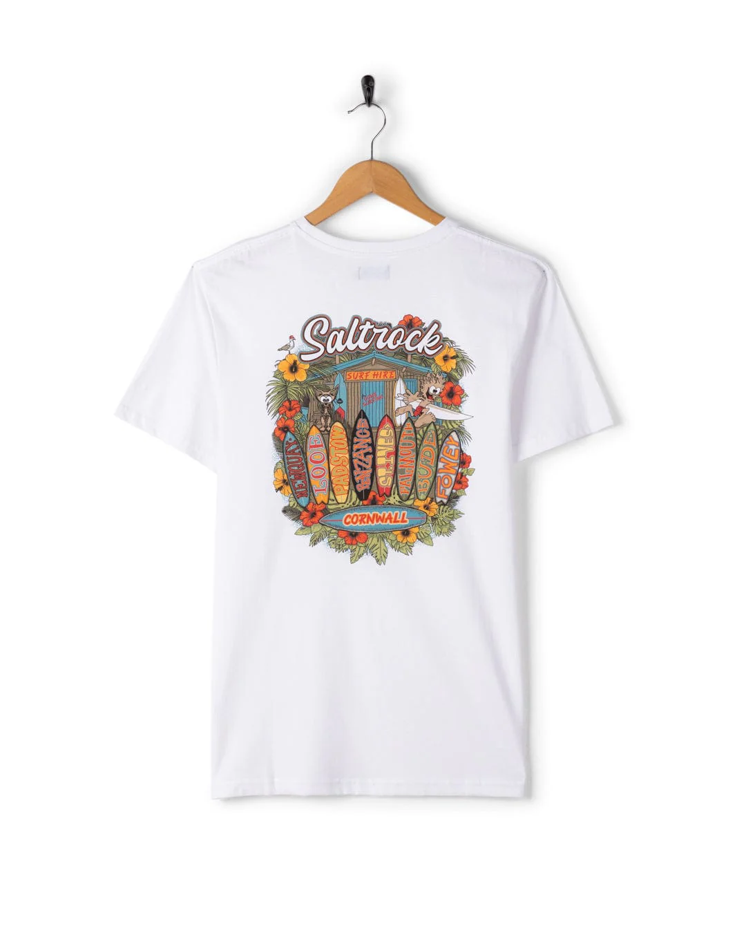 Surf Shack Cornwall - Mens T-Shirt - White - Image 4