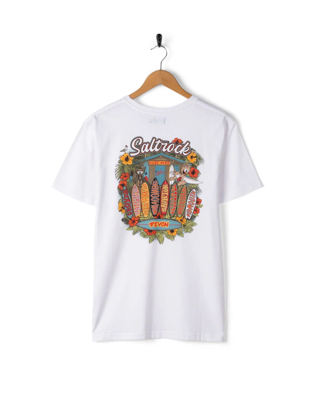 Surf Shack Devon - Mens T-Shirt - White - Image 6