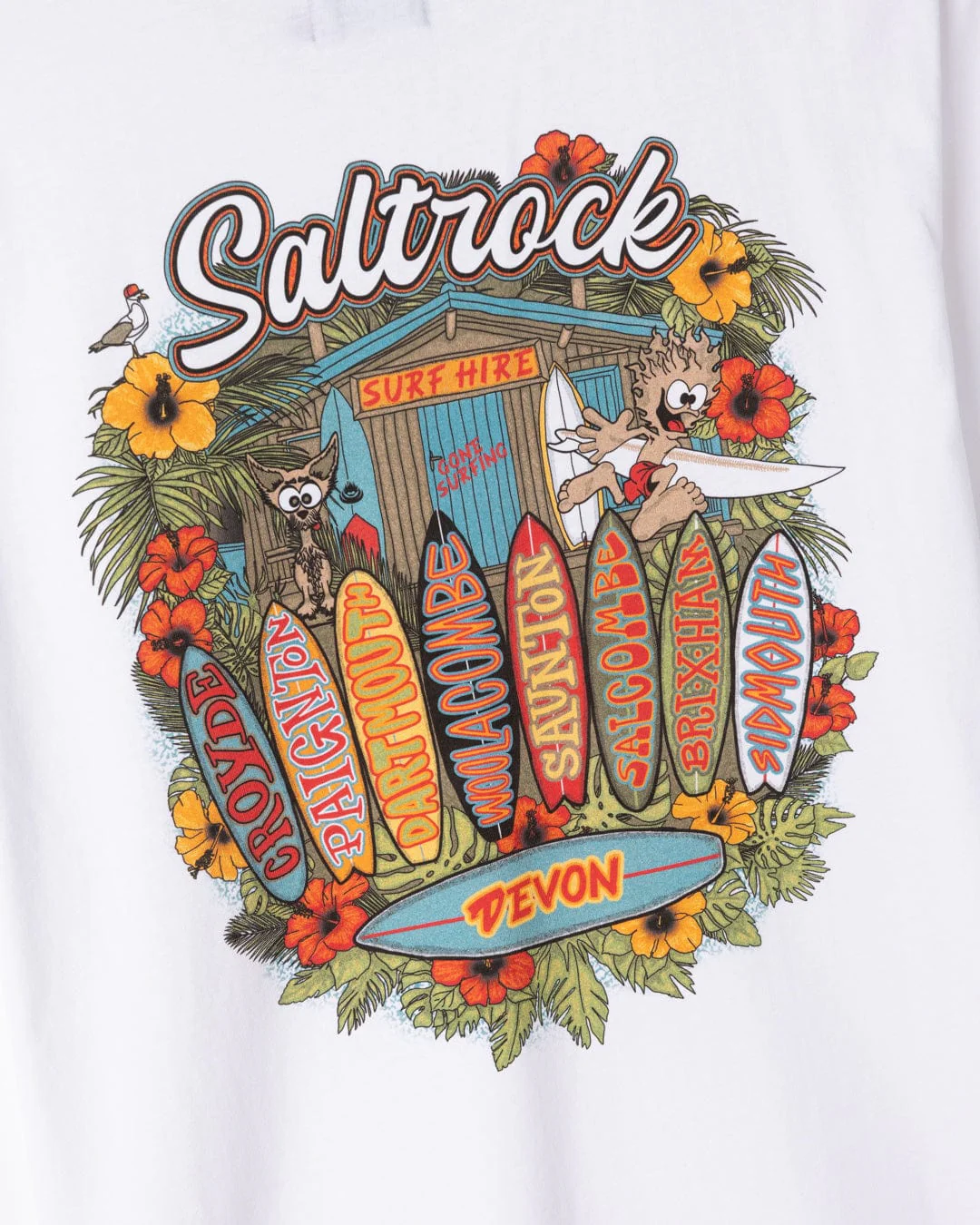 Surf Shack Devon - Mens T-Shirt - White - Image 7