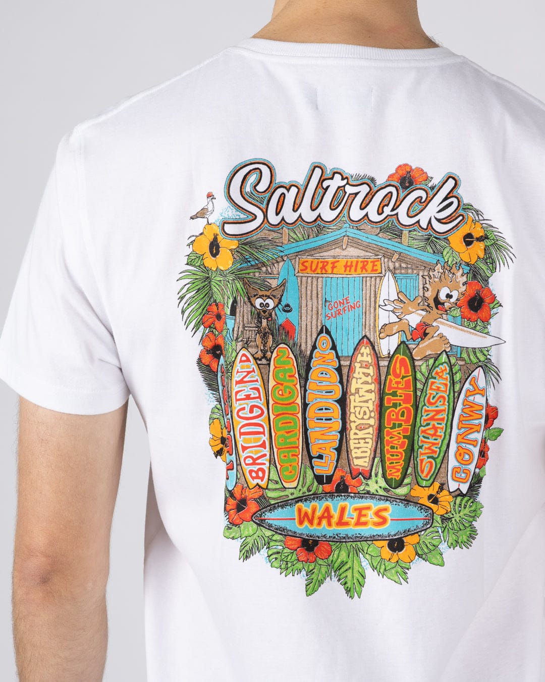 Surf Shack Wales - Mens T-Shirt - White - Image 3