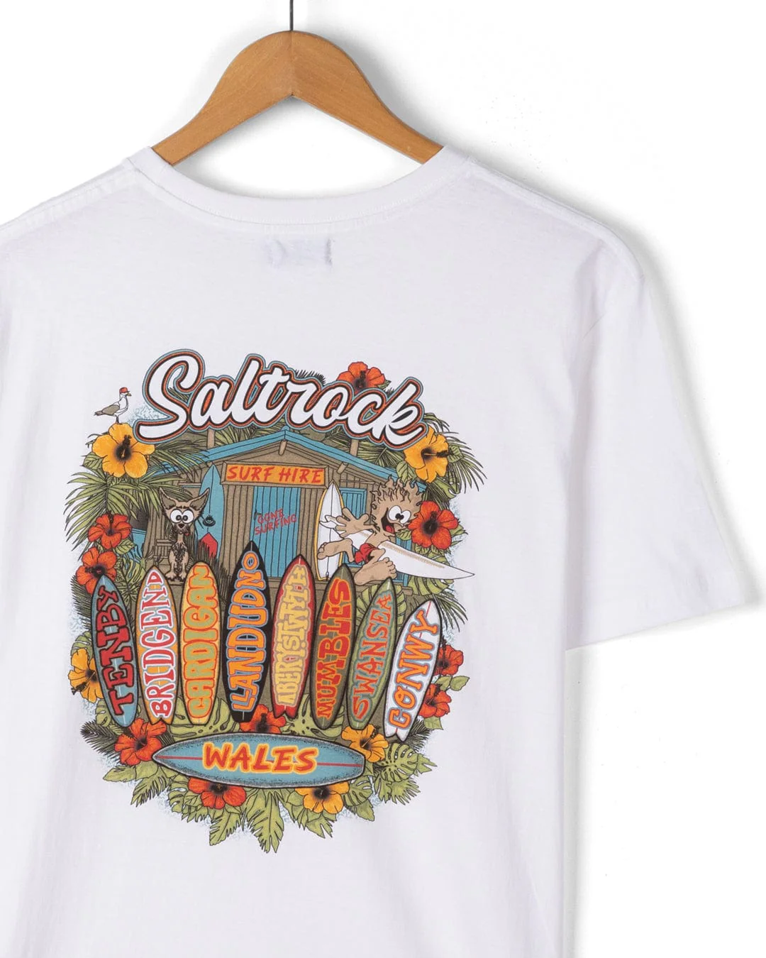 Surf Shack Wales - Mens T-Shirt - White - Image 8