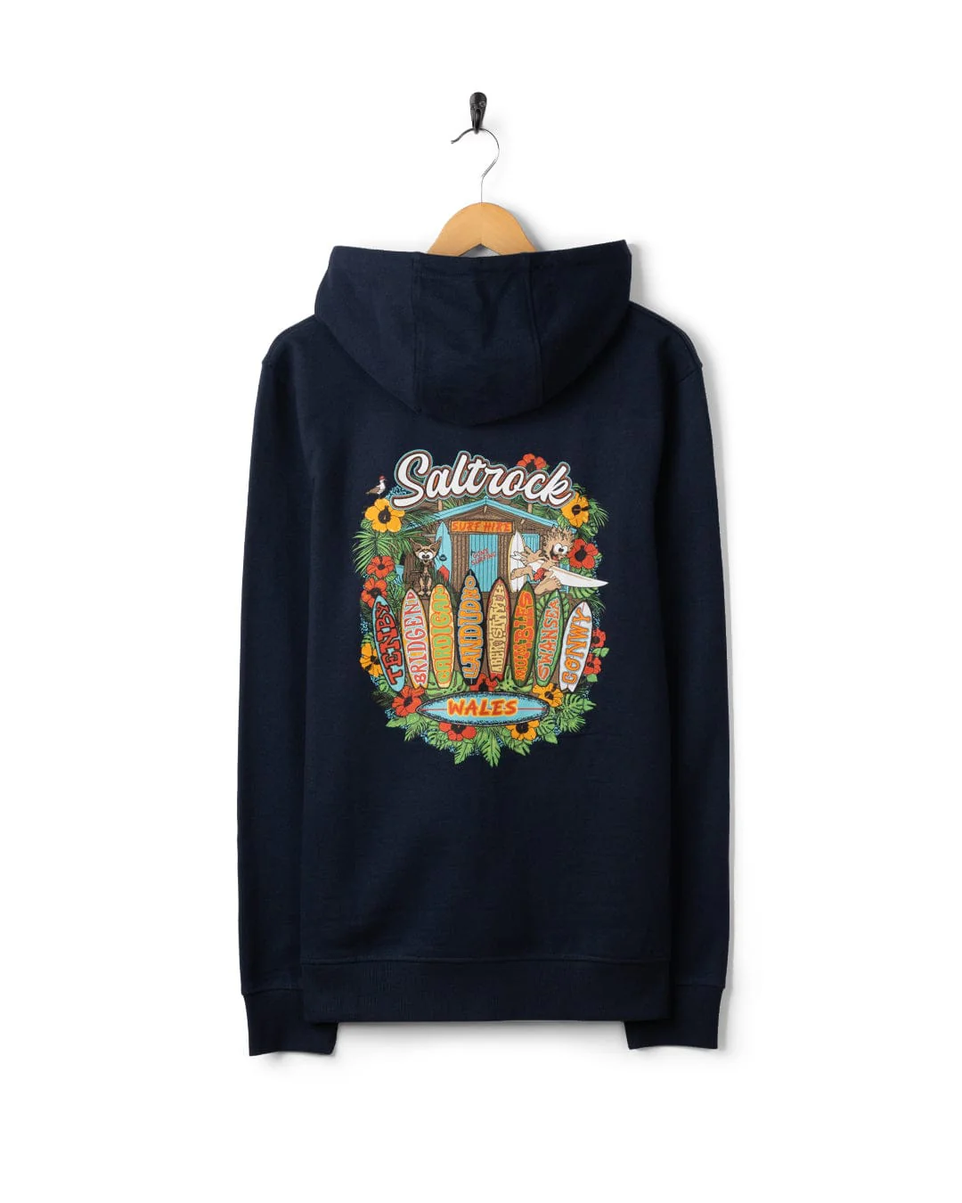 Surf Shack Wales - Mens Pop Hoodie - Blue - Image 6