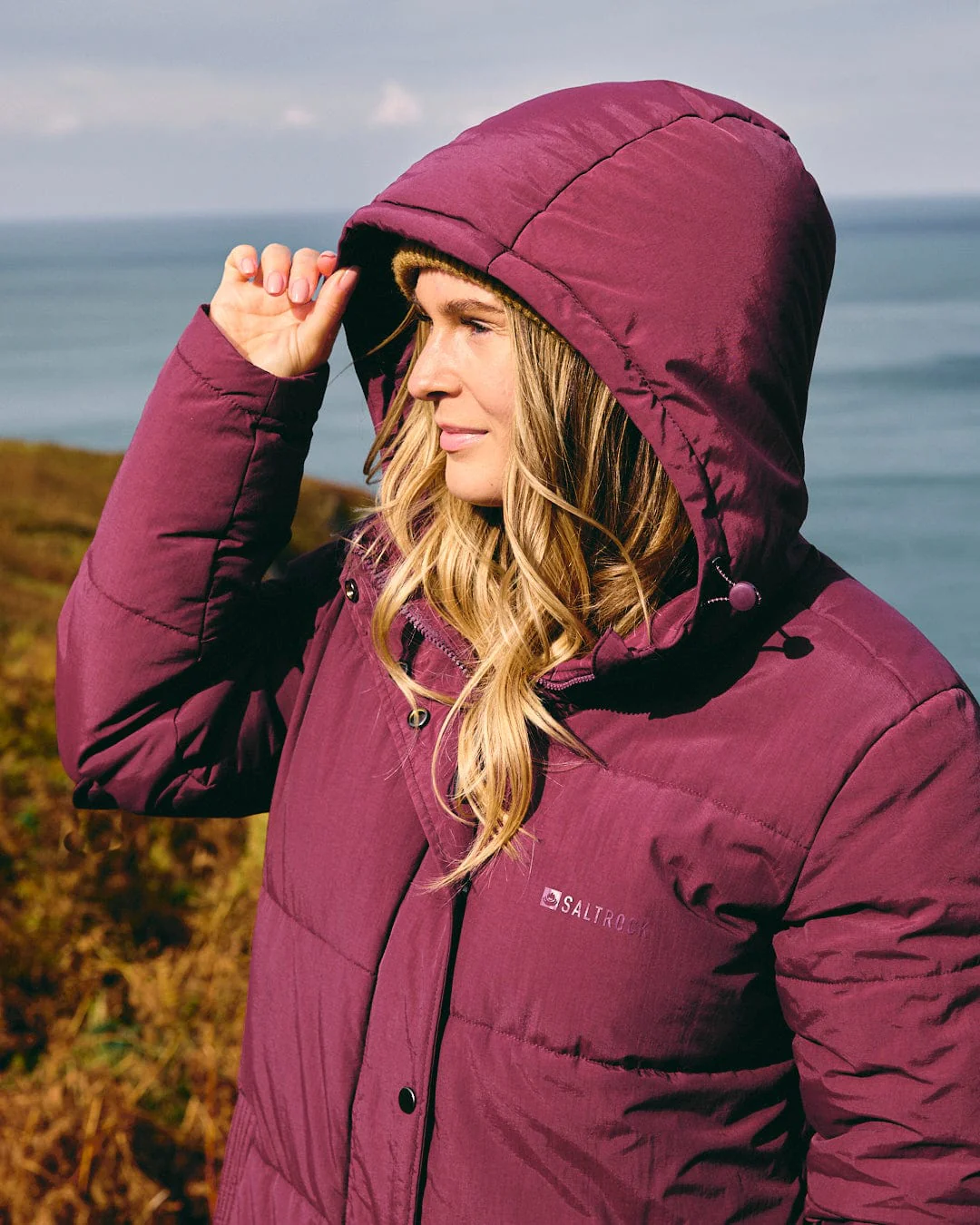 Tahoe - Womens Longline Padded Coat - Burgundy - Image 9