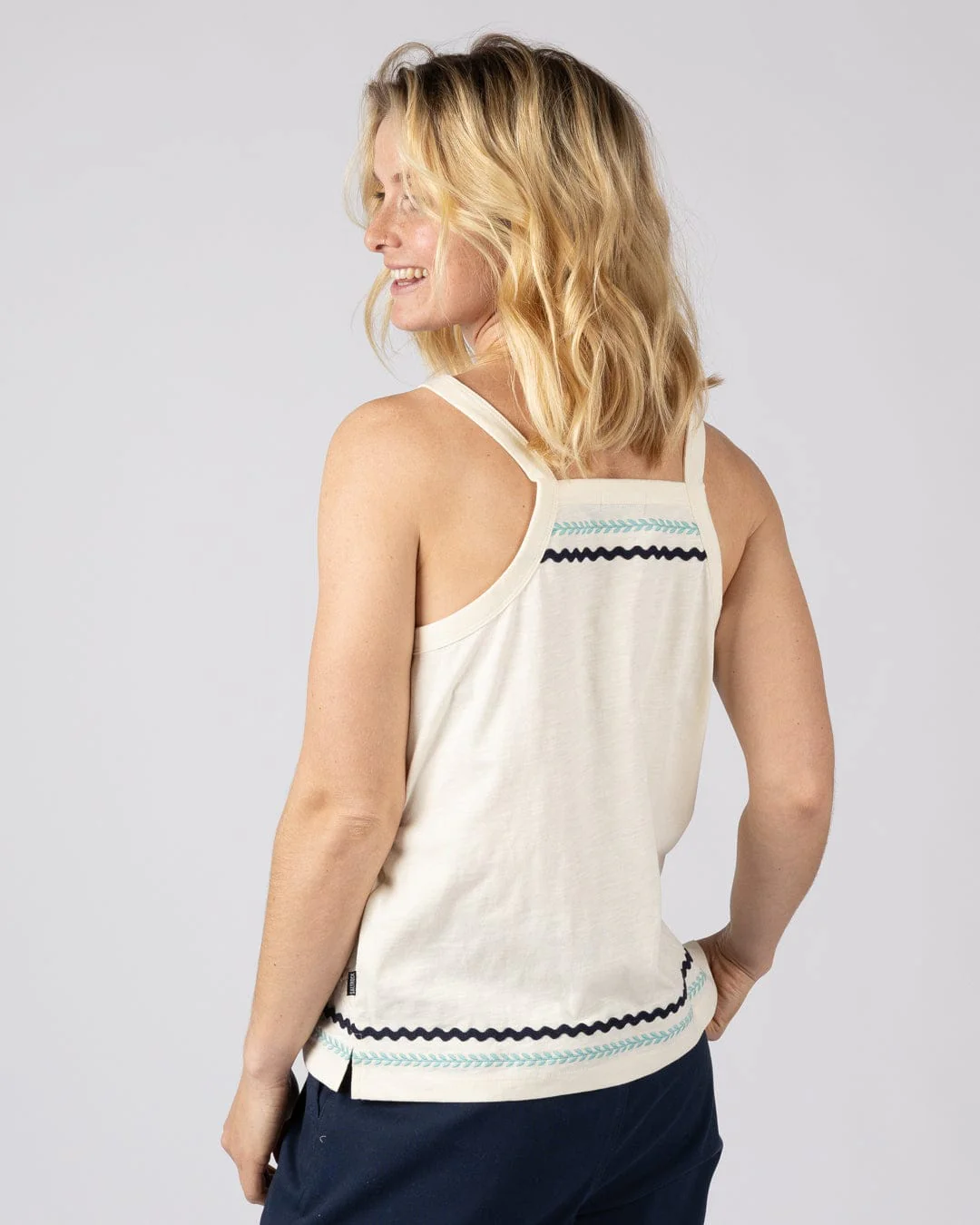 Talwyn - Womens Slub Vest - Cream - Image 3