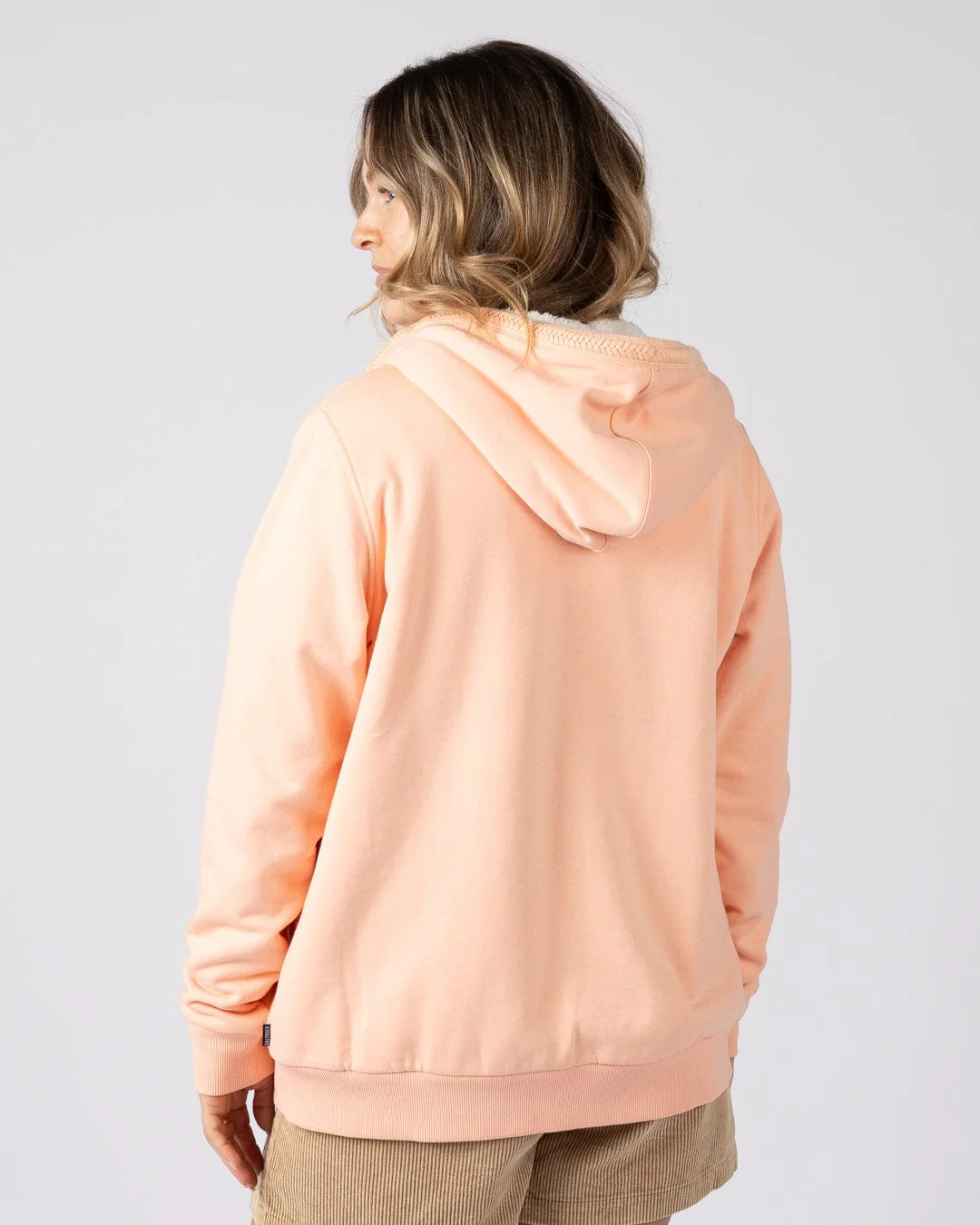 Tamsin - Womens Borg Lined Hoodie - Light Pink - Image 4