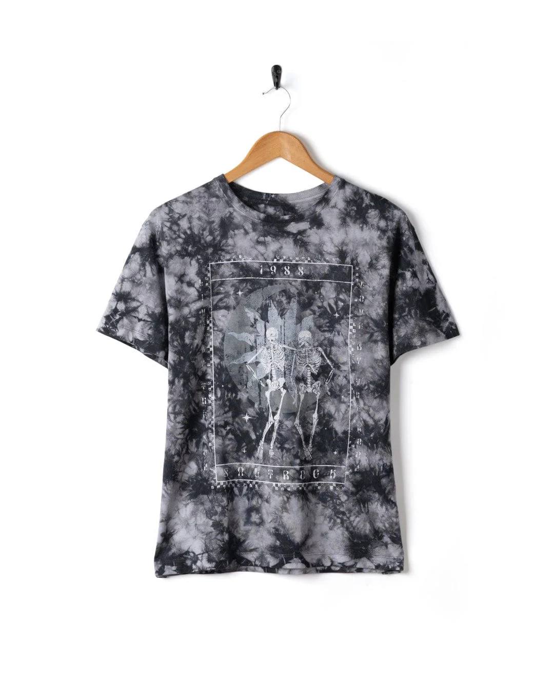 Tarot Moon - Womens Oversized Tie Dye T-Shirt - Black - Image 2