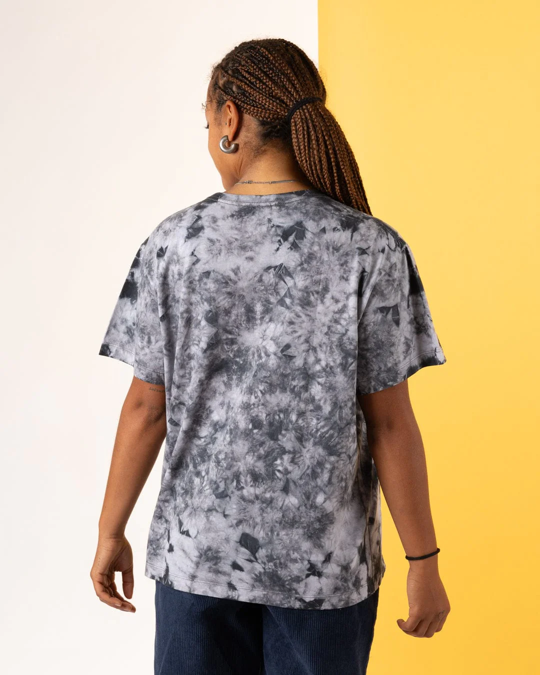 Tarot Moon - Womens Oversized Tie Dye T-Shirt - Black - Image 3
