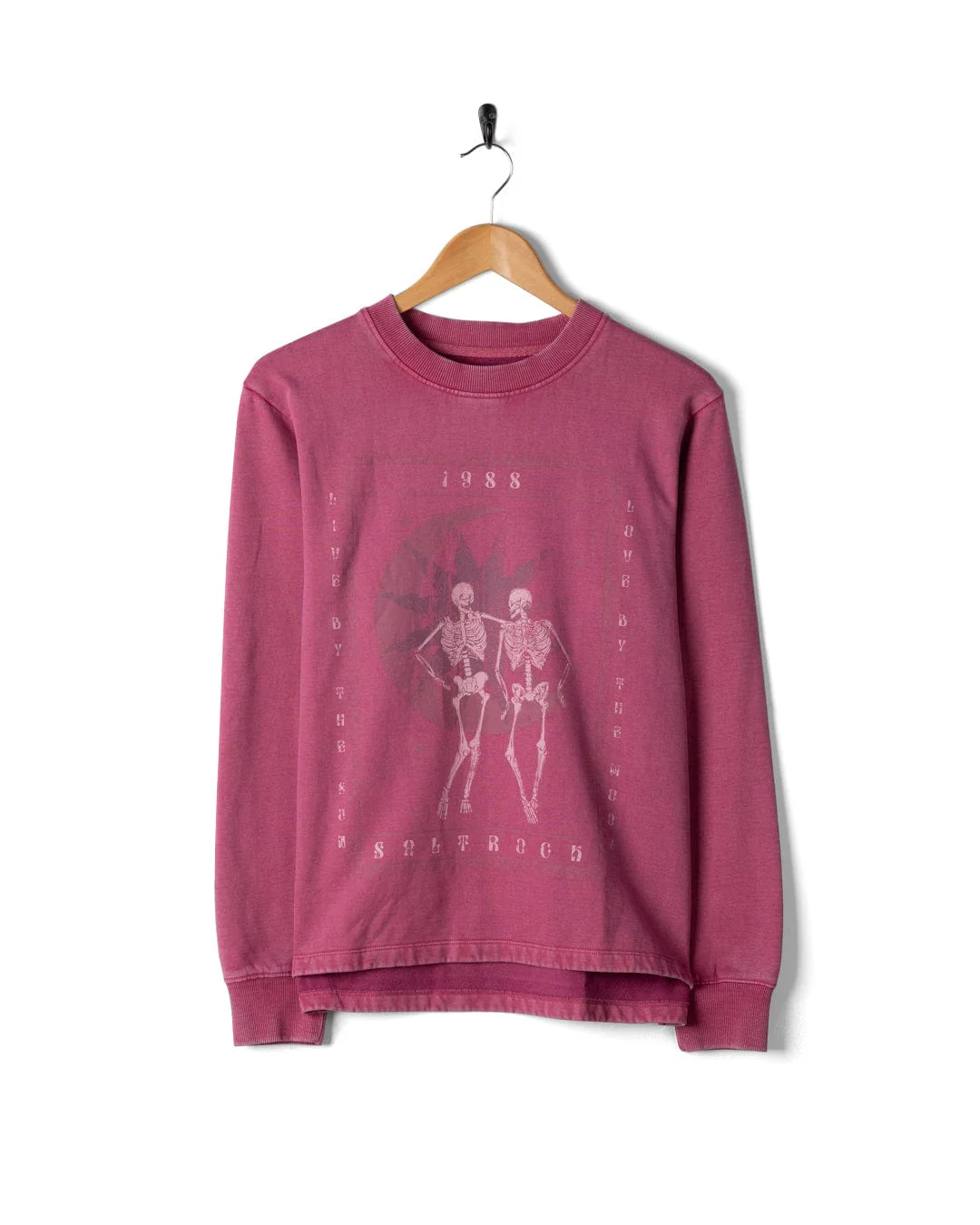 Tarot Moon - Womens Sweat Shirt - Dark Pink - Image 2