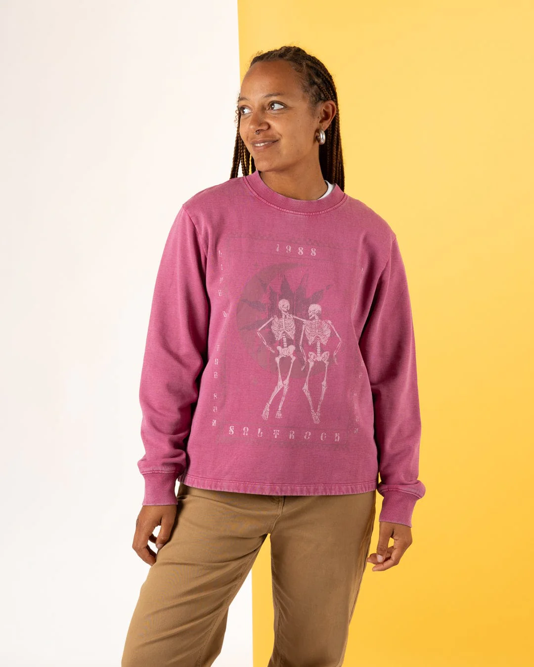 Tarot Moon - Womens Sweat Shirt - Dark Pink - Image 3