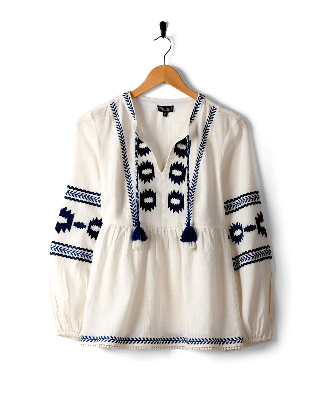 Tia - Womens Embroidered Blouse - White - Image 2