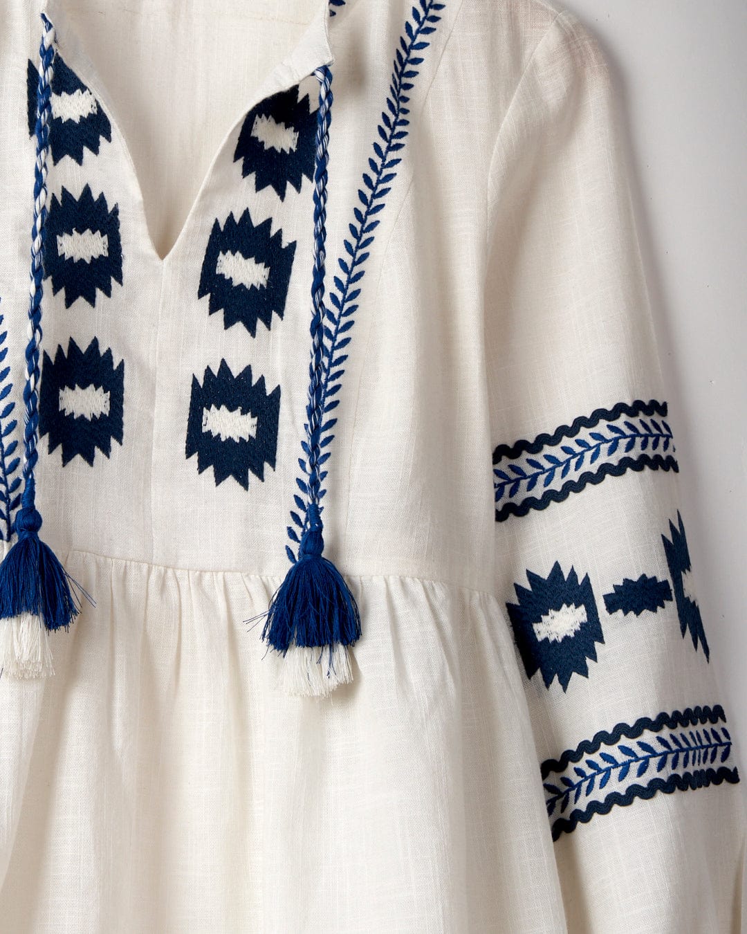 Tia - Womens Embroidered Blouse - White - Image 4