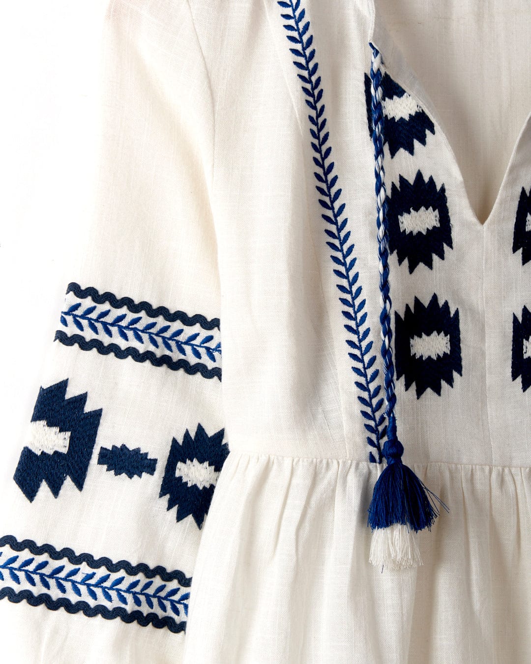 Tia - Womens Embroidered Blouse - White - Image 6