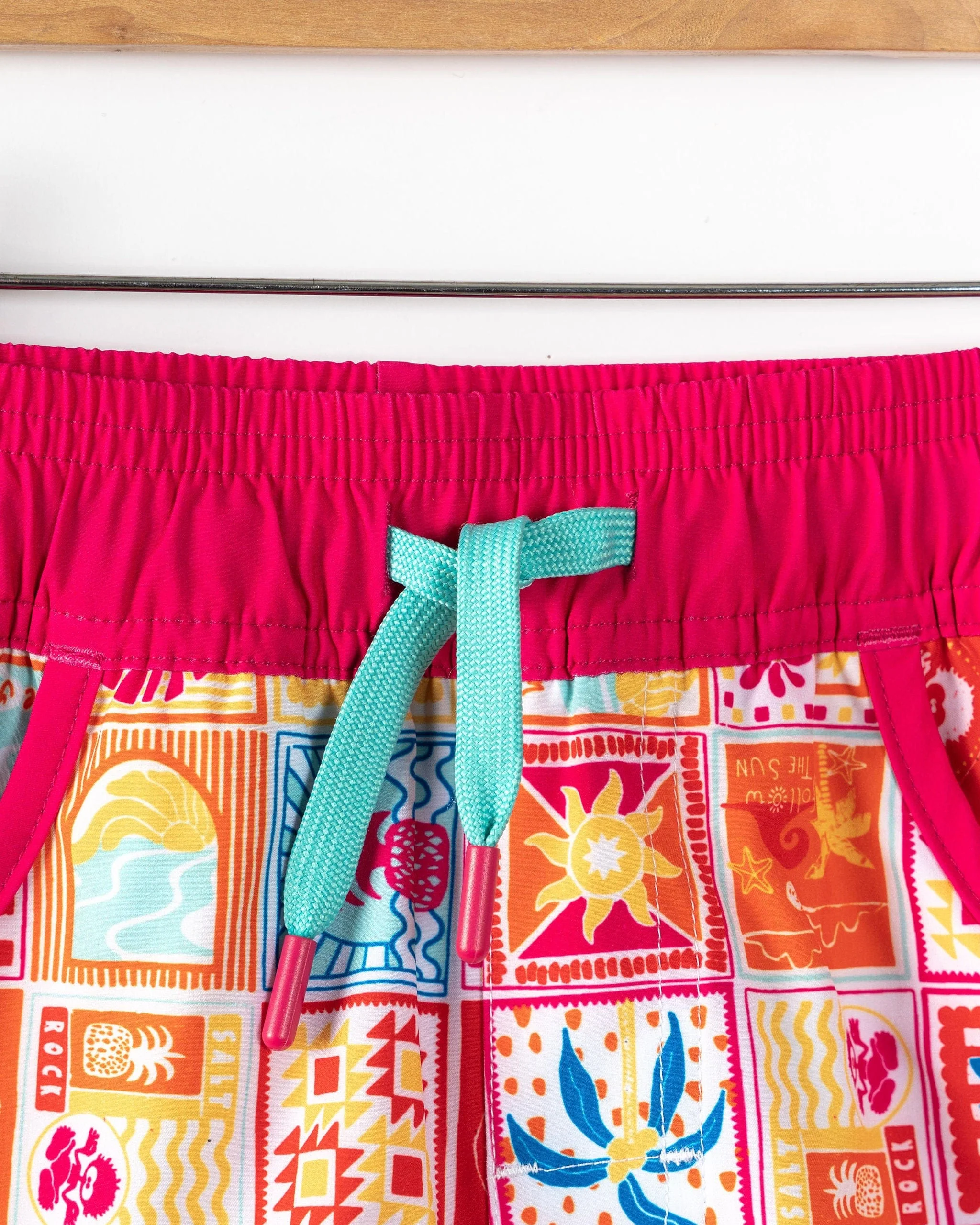 Tiles - Kids Recycled Boardshorts - Pink - Image 2