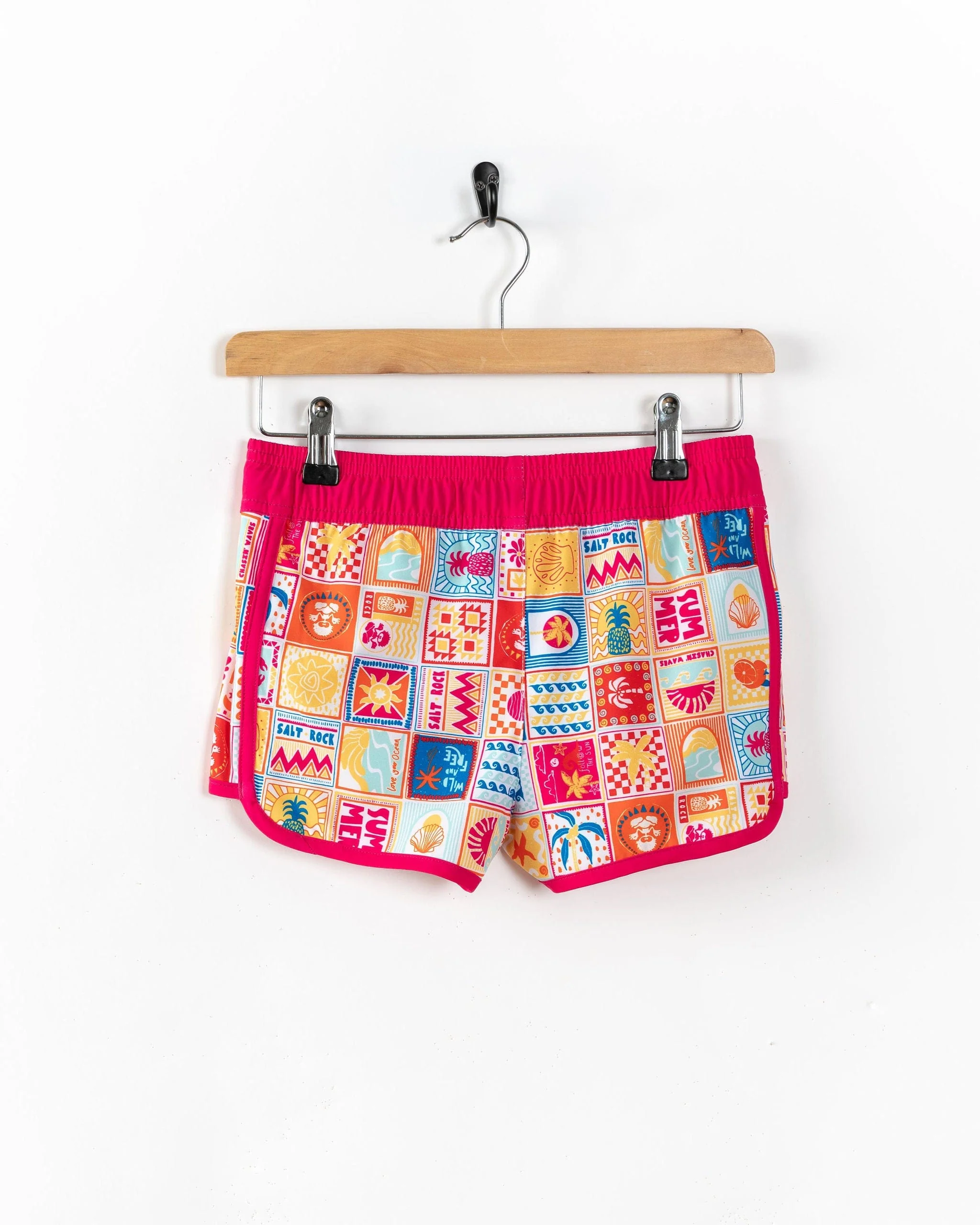Tiles - Kids Recycled Boardshorts - Pink - Image 6