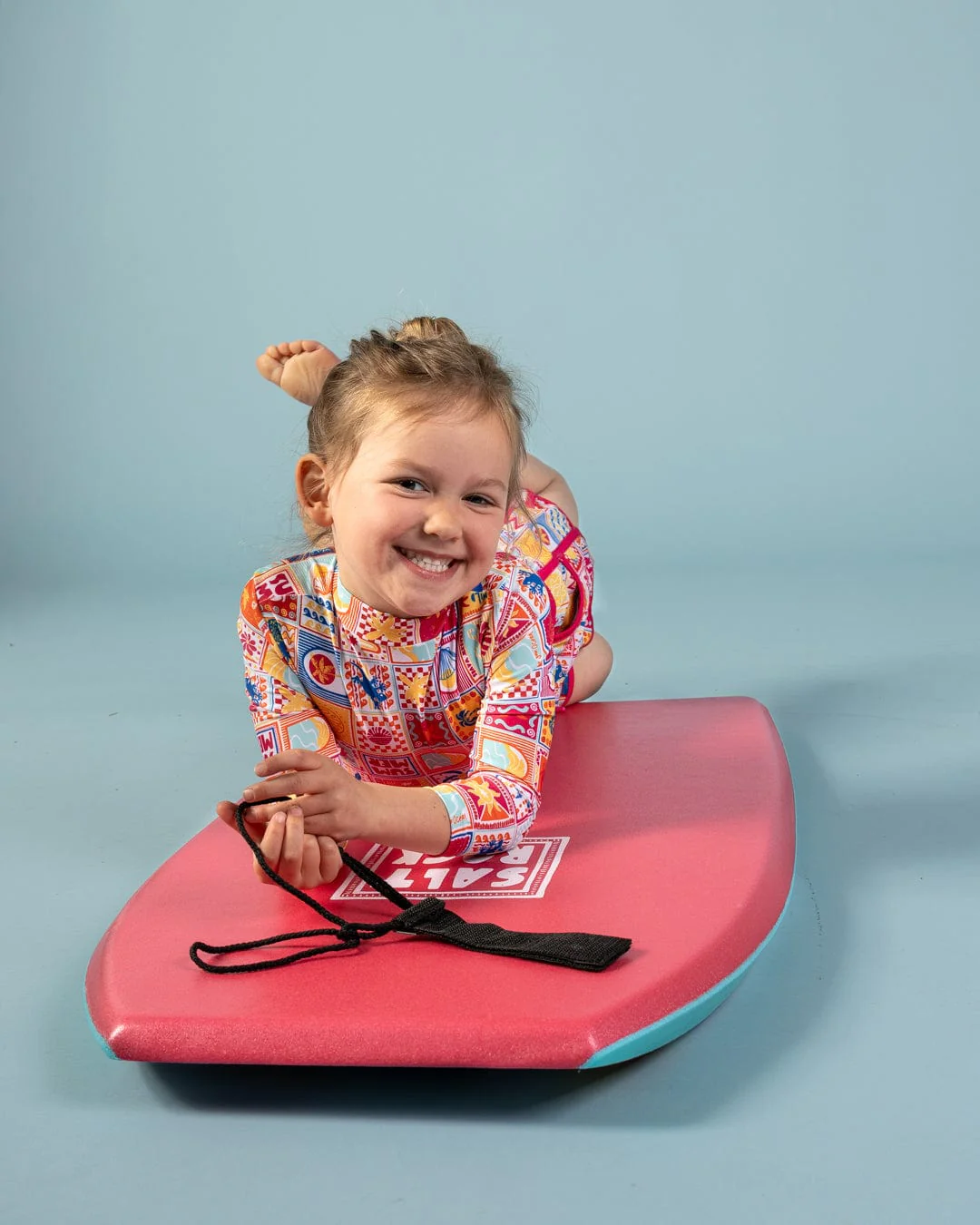 Tiles - Kids Long Sleeve Swimsuit - Pink - Image 4