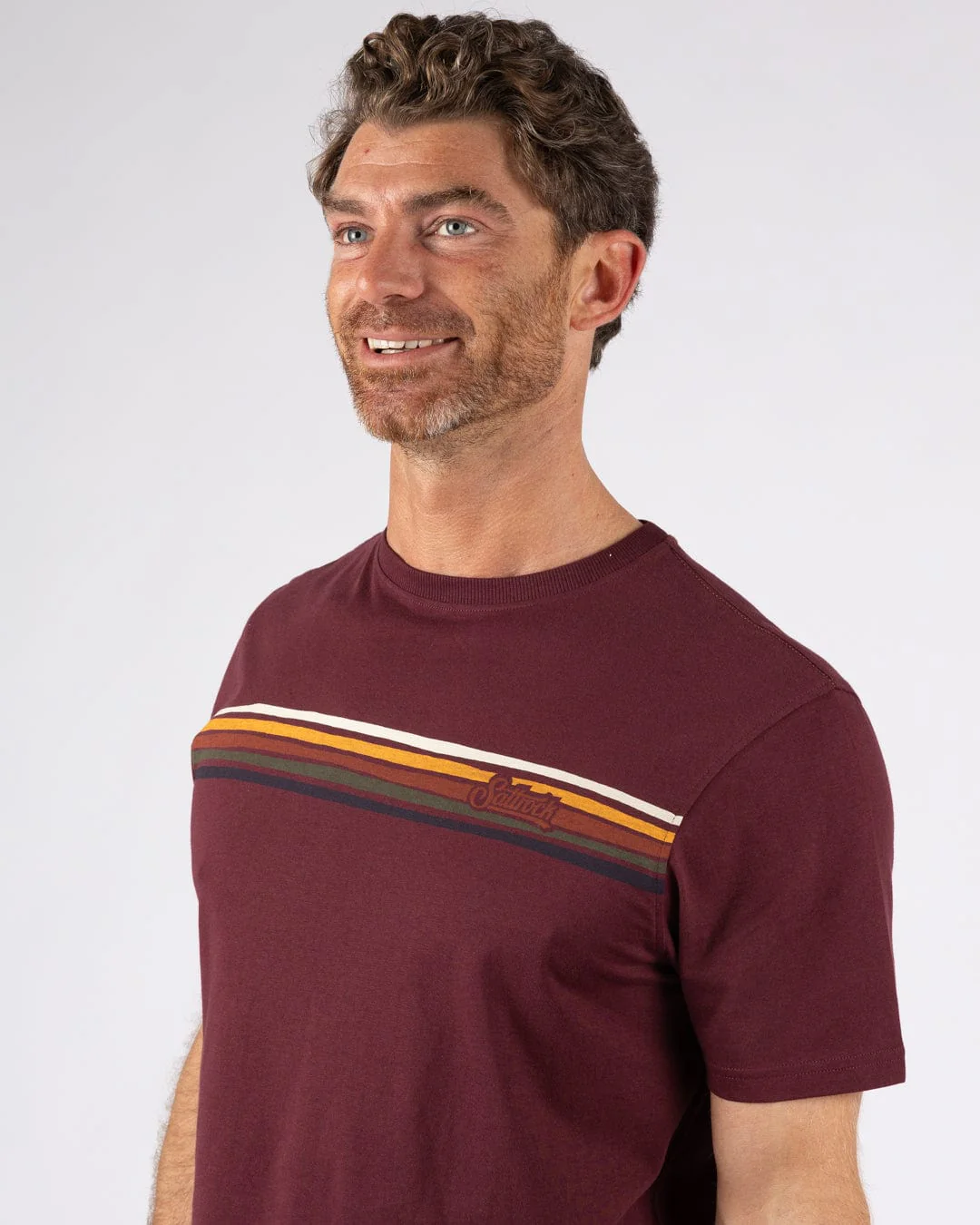 Torn Stripe - Mens T-Shirt - Dark Purple - Image 2