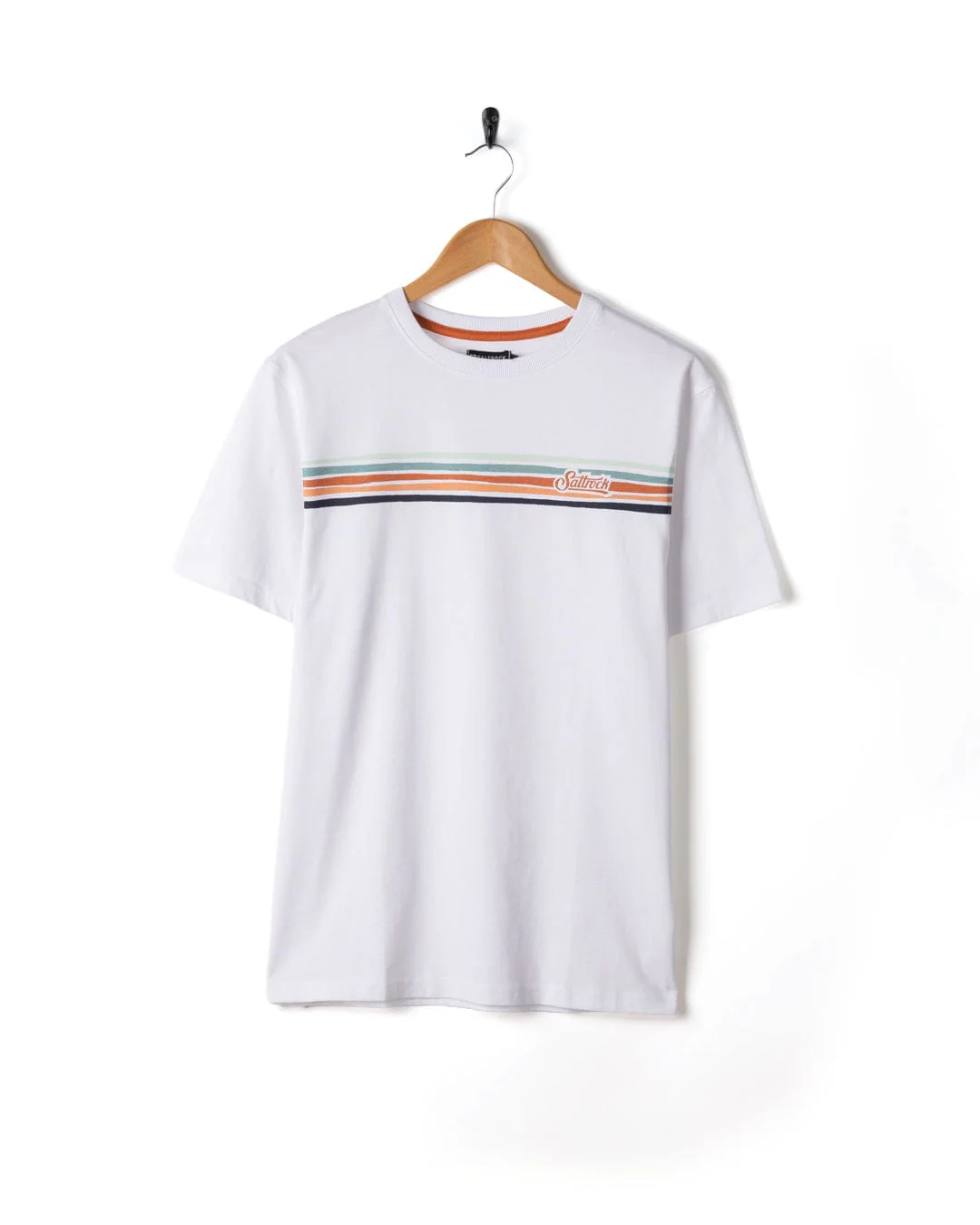 Torn Stripe - Mens Short Sleeve T-Shirt - White - Image 3