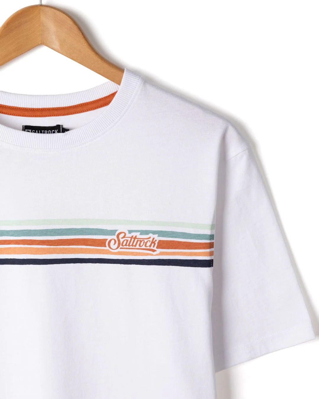 Torn Stripe - Mens Short Sleeve T-Shirt - White - Image 5