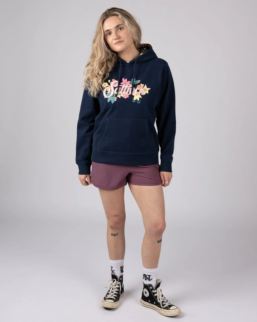 Trader Daze  -  Womens Pop Hoodie - Blue - Image 4